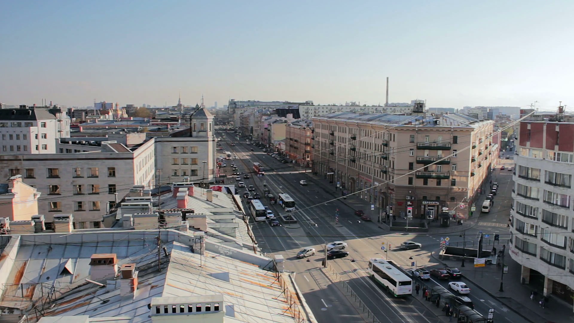 Observing Saint Petersburg From The Edge Of The Roof In Center Of ...