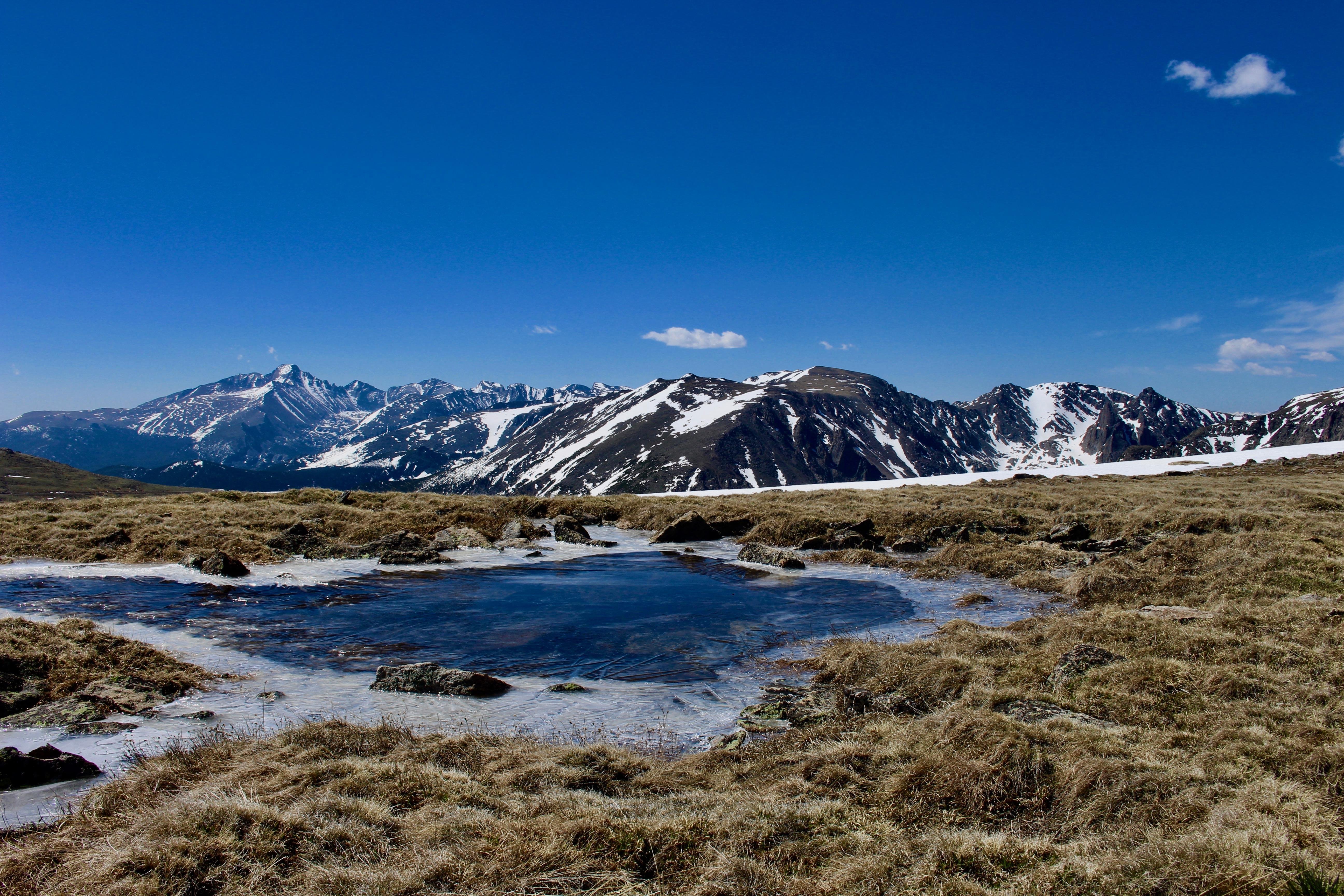 Frozen alpine lake in Rocky Mountain National Park - Colorado [5184 ...
