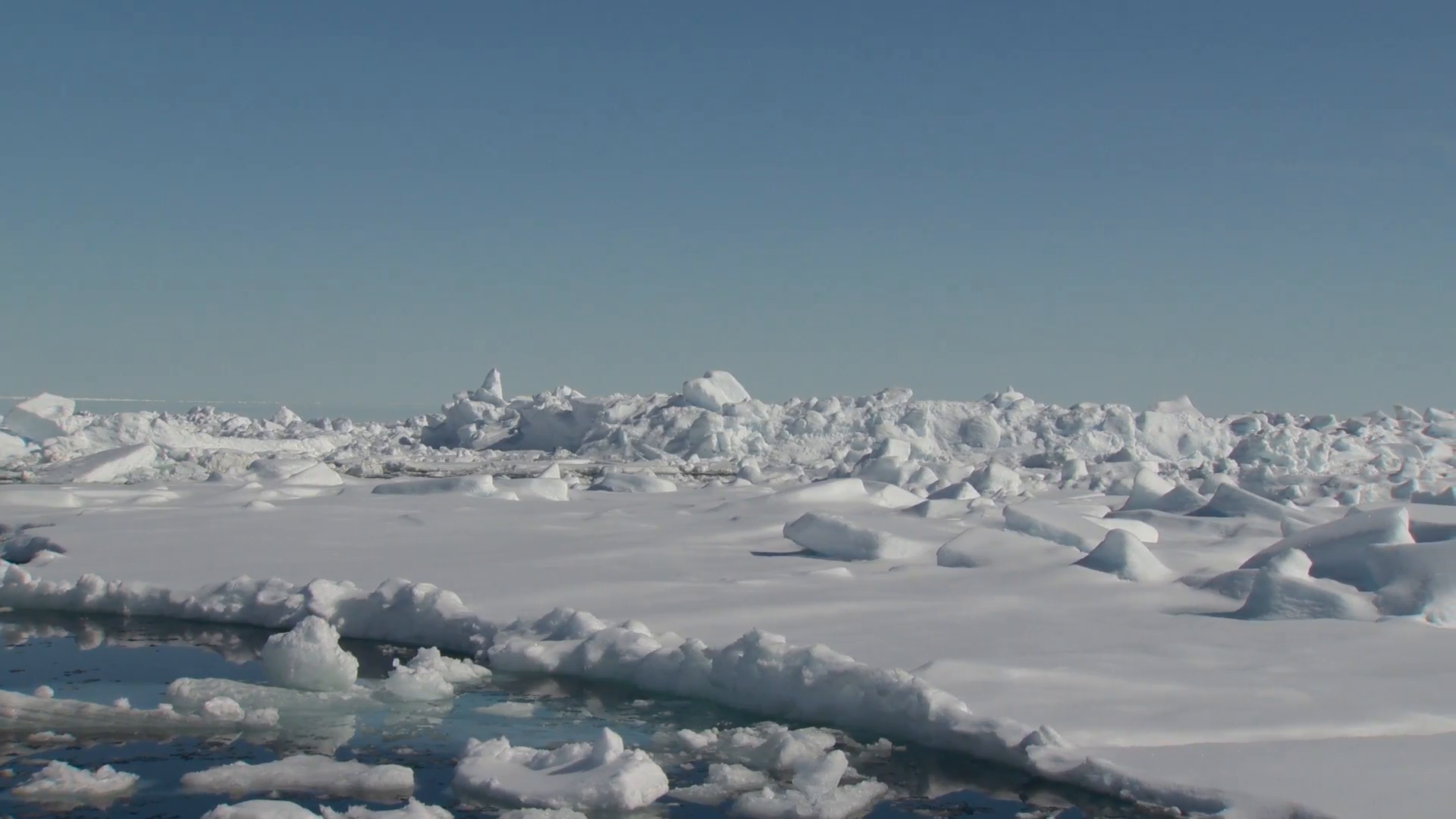 Ice floe in the frozen Arctic sea. (Pan) Stock Video Footage ...
