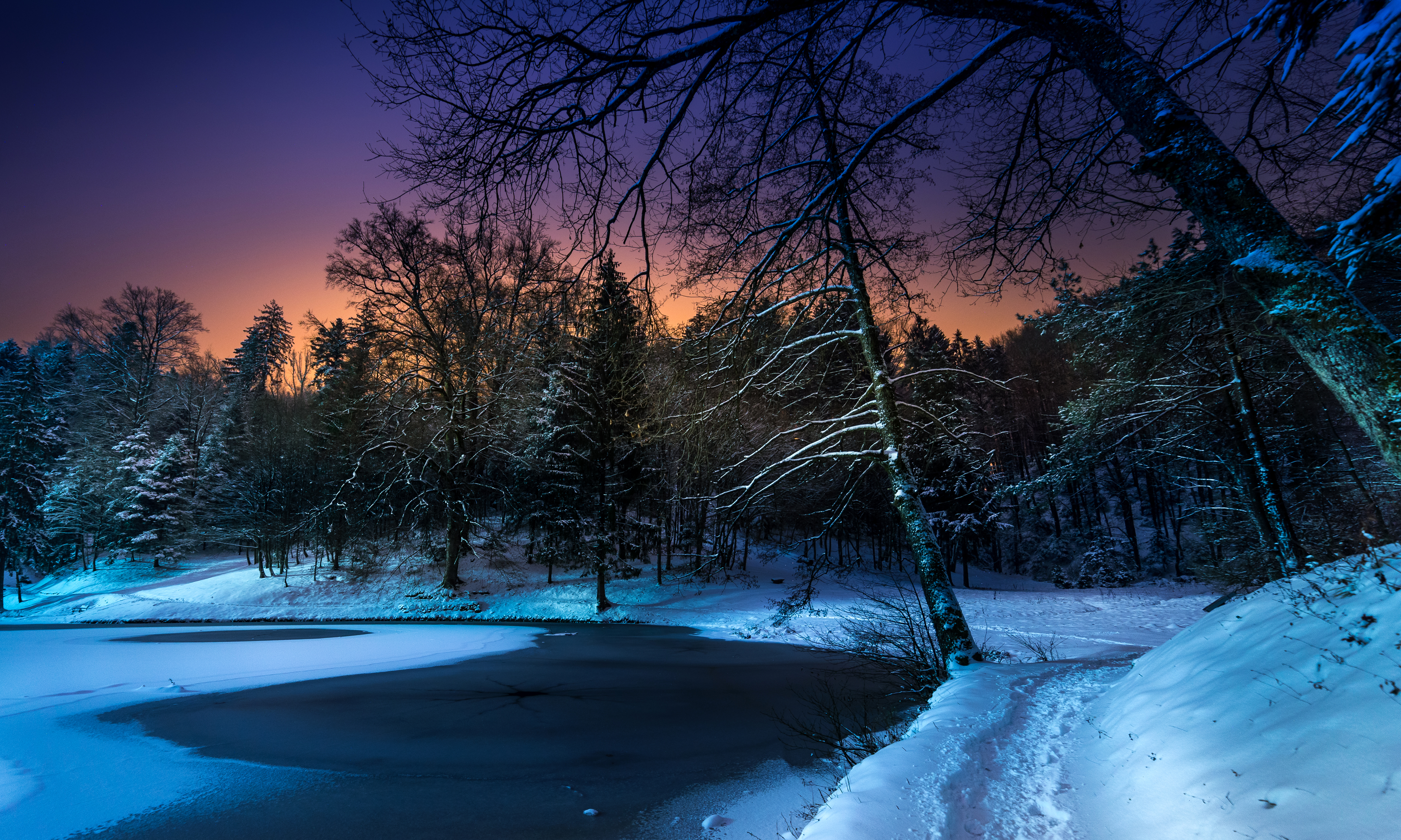 Frozen Winter Pond 4k Ultra HD Wallpaper and Background Image ...