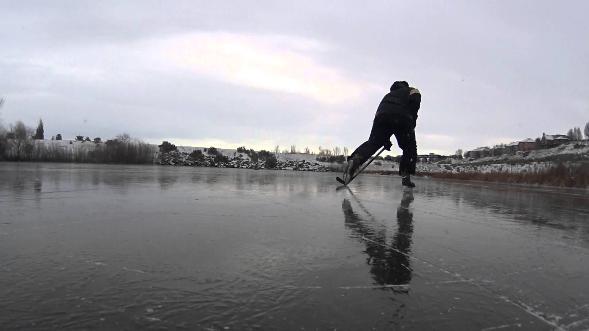 Skating A Frozen Pond In Boise Idaho - YouTube