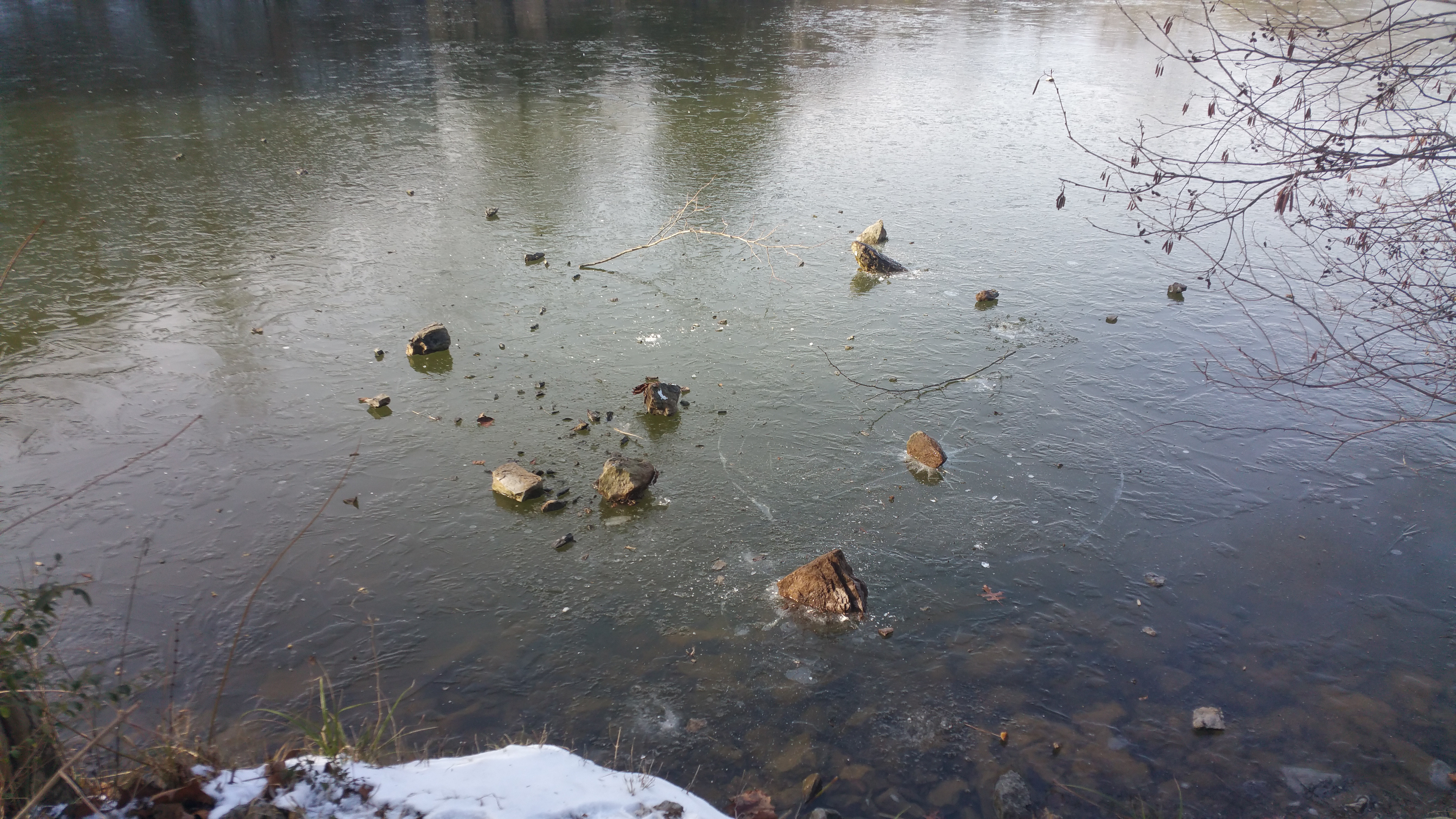Throwing rocks into a frozen pond - GIF on Imgur