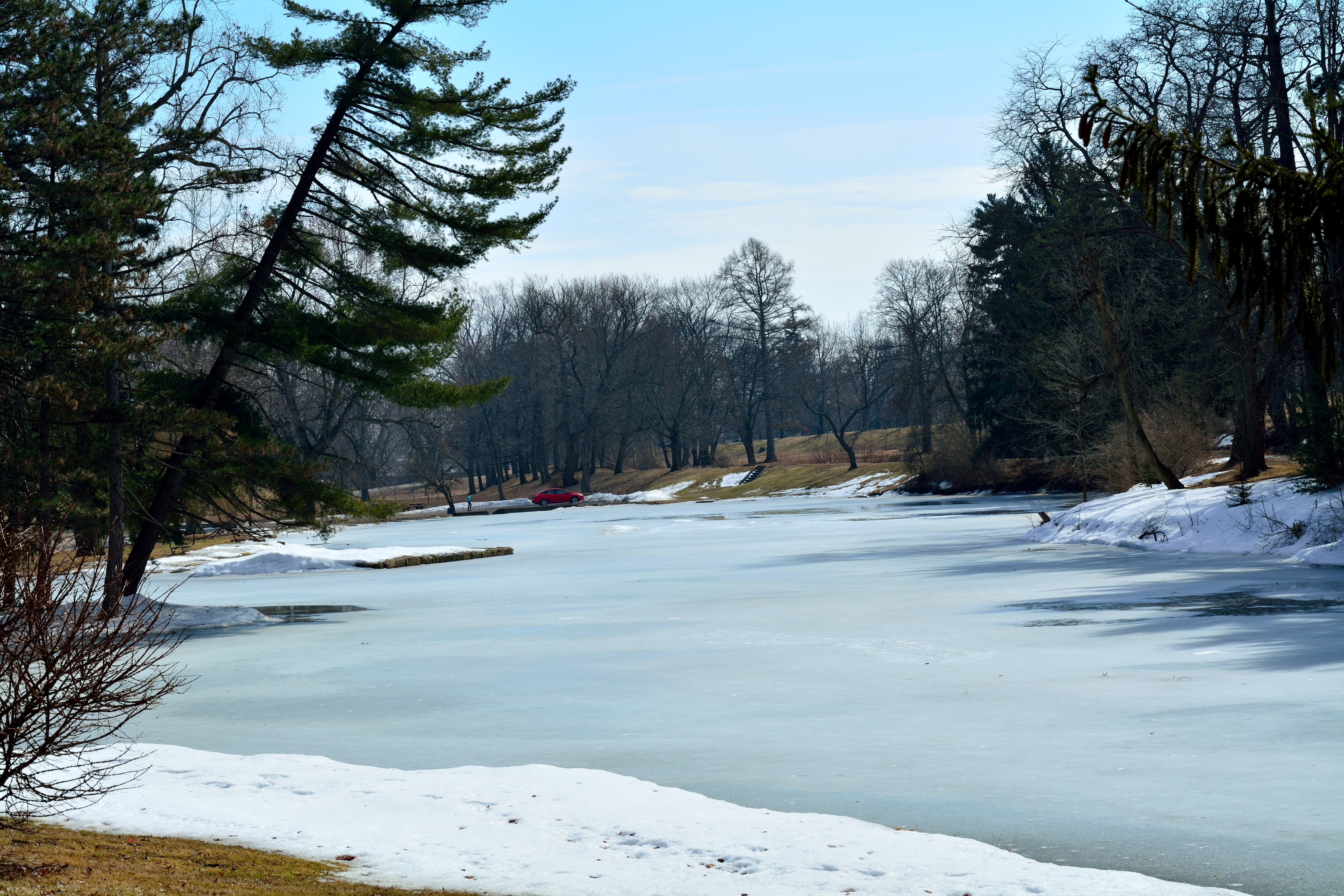 Winter: Frozen Winter Pond Park Wallpaper Widescreen for HD 16:9 ...