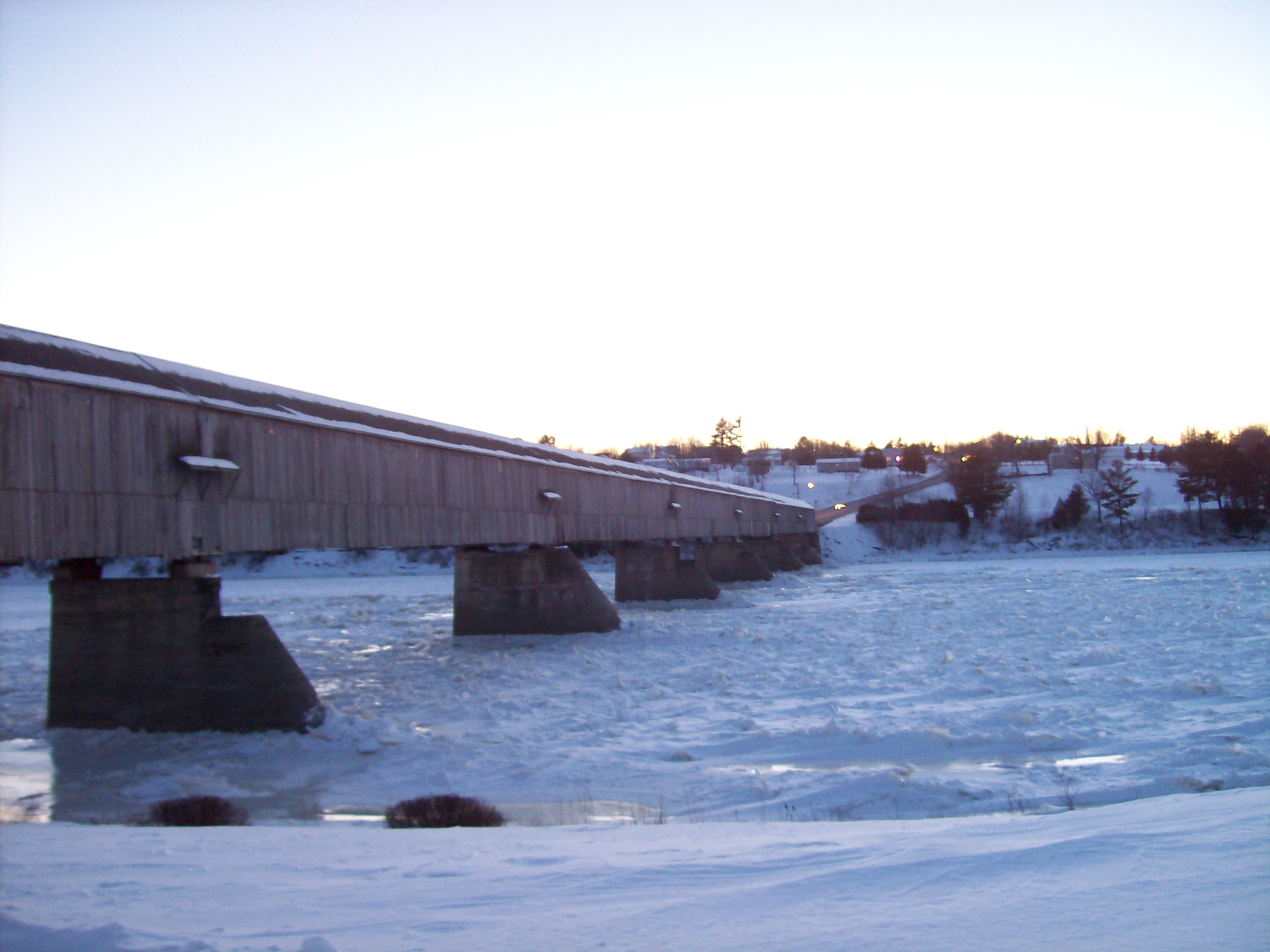 Frozen river in winter photo