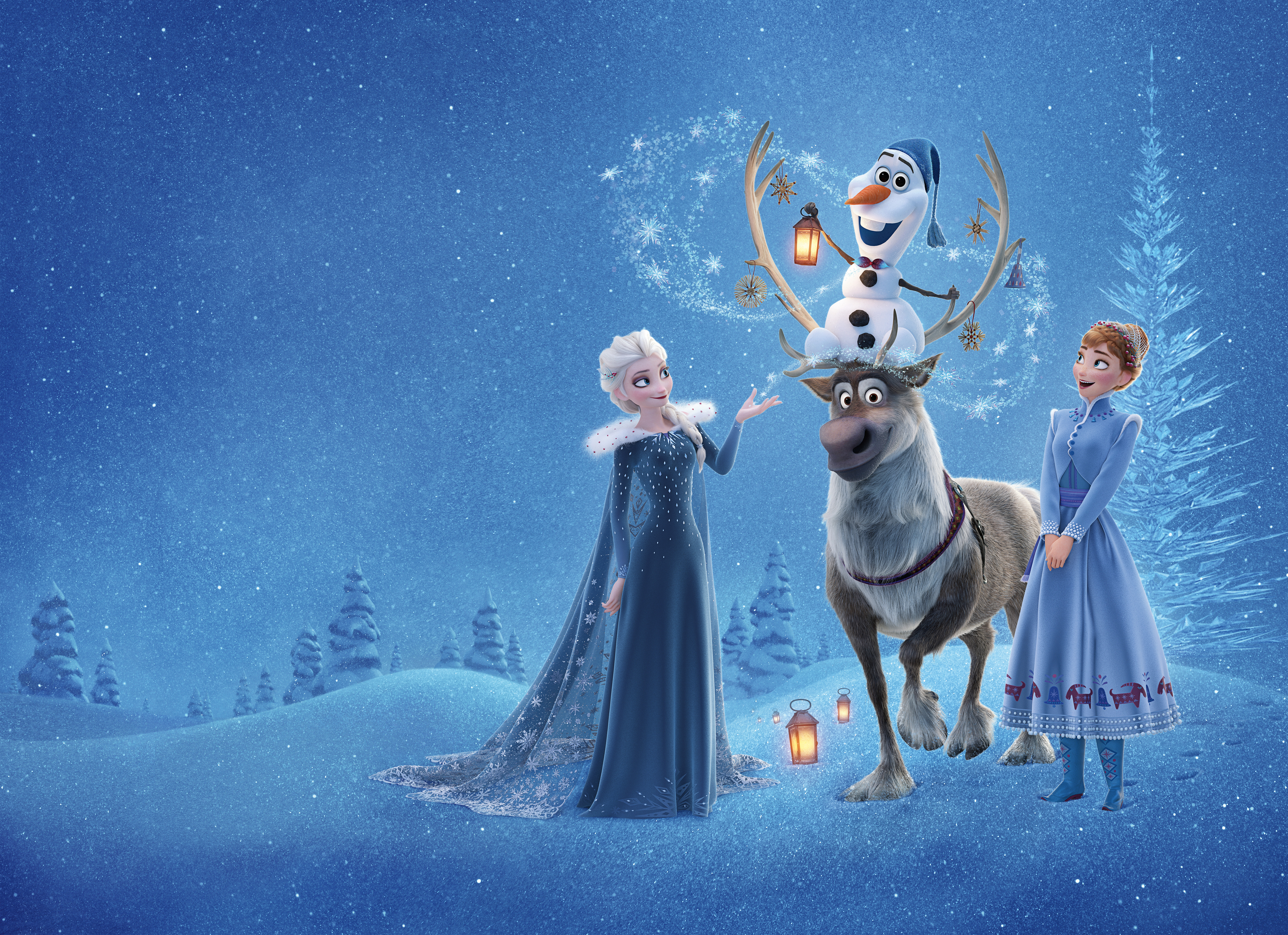 Wallpaper Olaf's Frozen Adventure, Anna, Elsa, Olaf, Kristoff ...