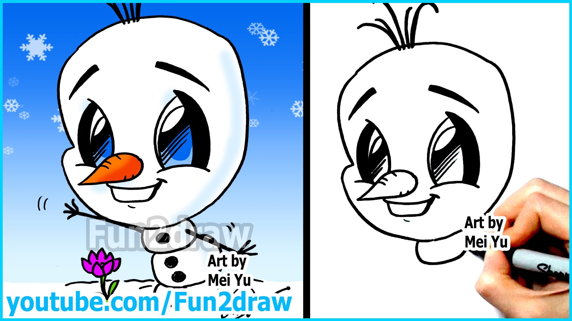 How to Draw Disney Characters - Olaf from Frozen - Fun2draw cartoon ...