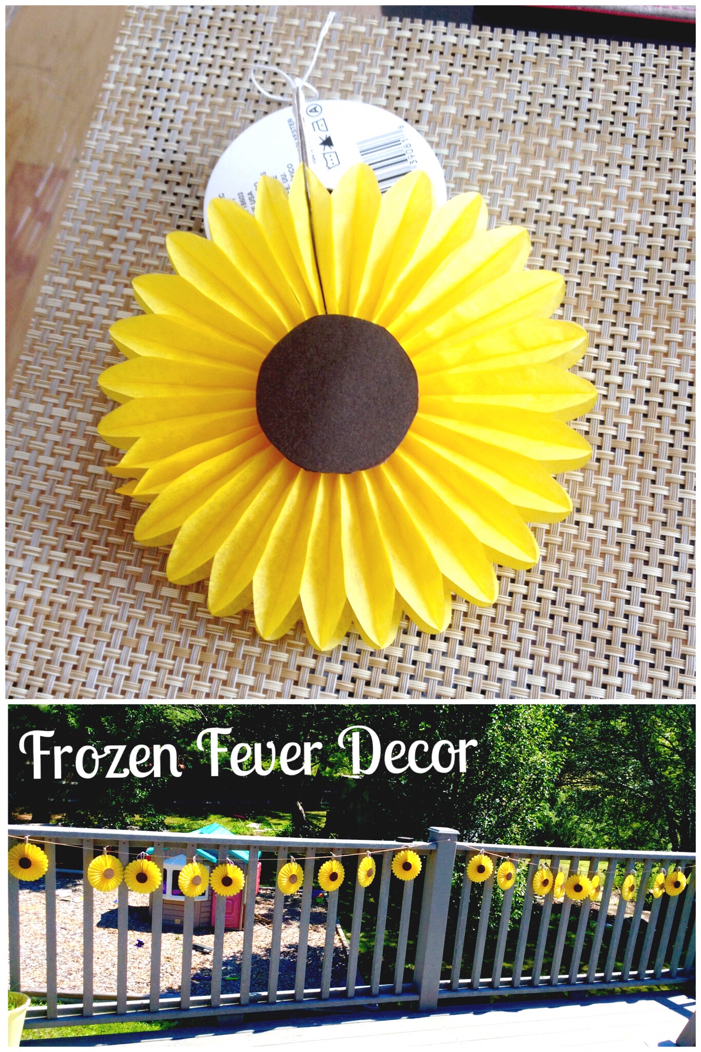 Made these cute little sunflowers for my daughters Frozen Fever ...