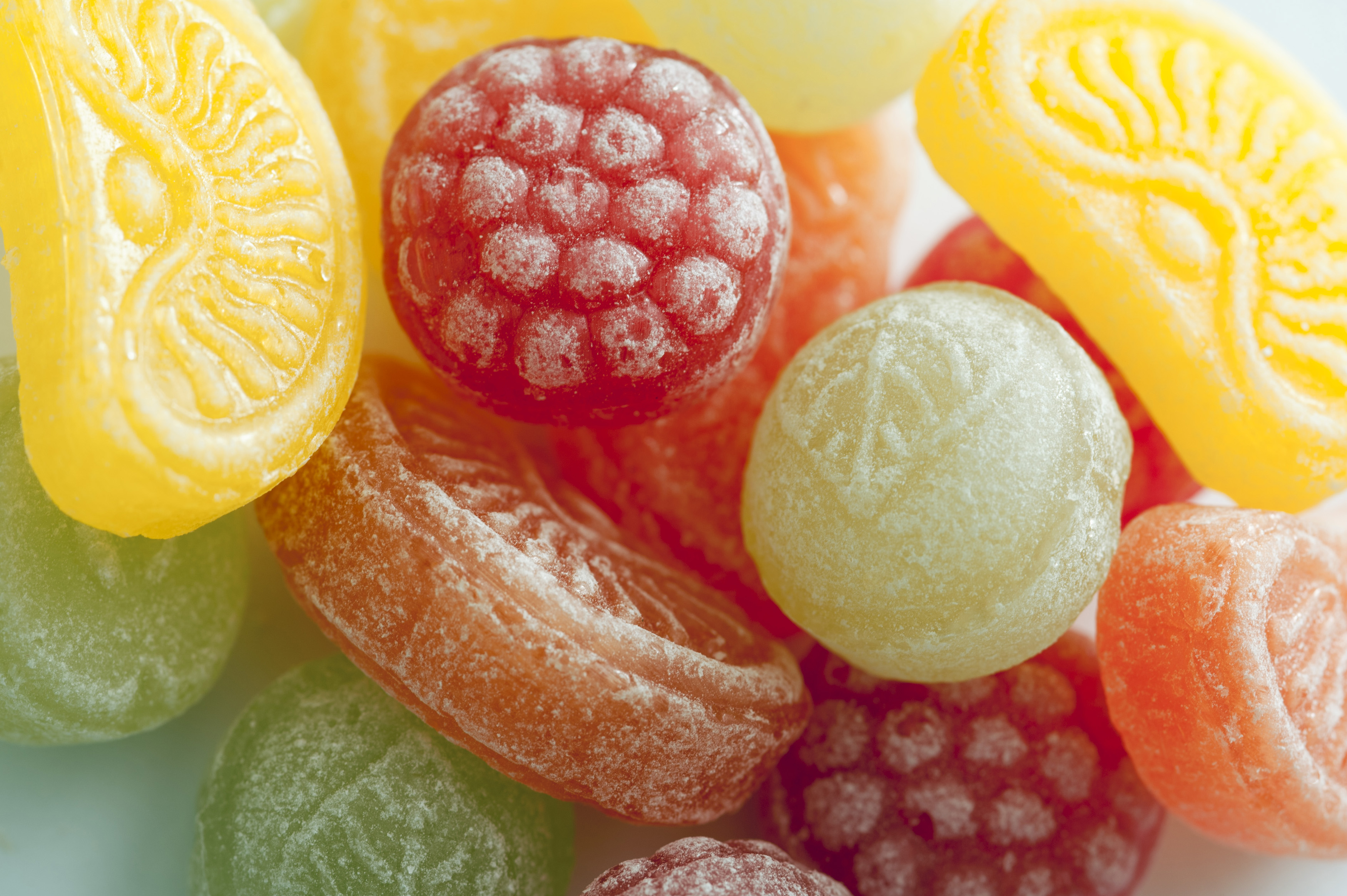 Close up on sweet fruit flavored candy - Free Stock Image