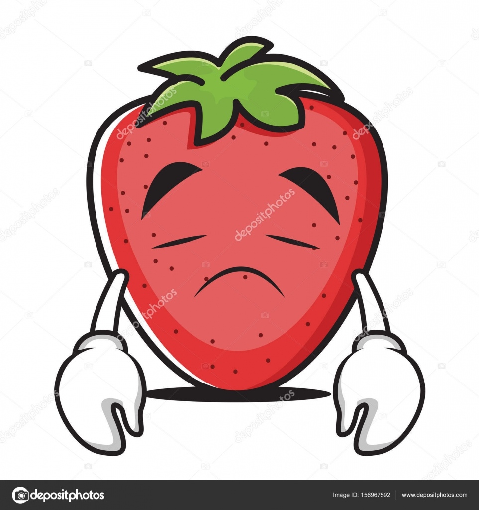 Sad face strawberry character collection — Stock Vector © kongvector ...