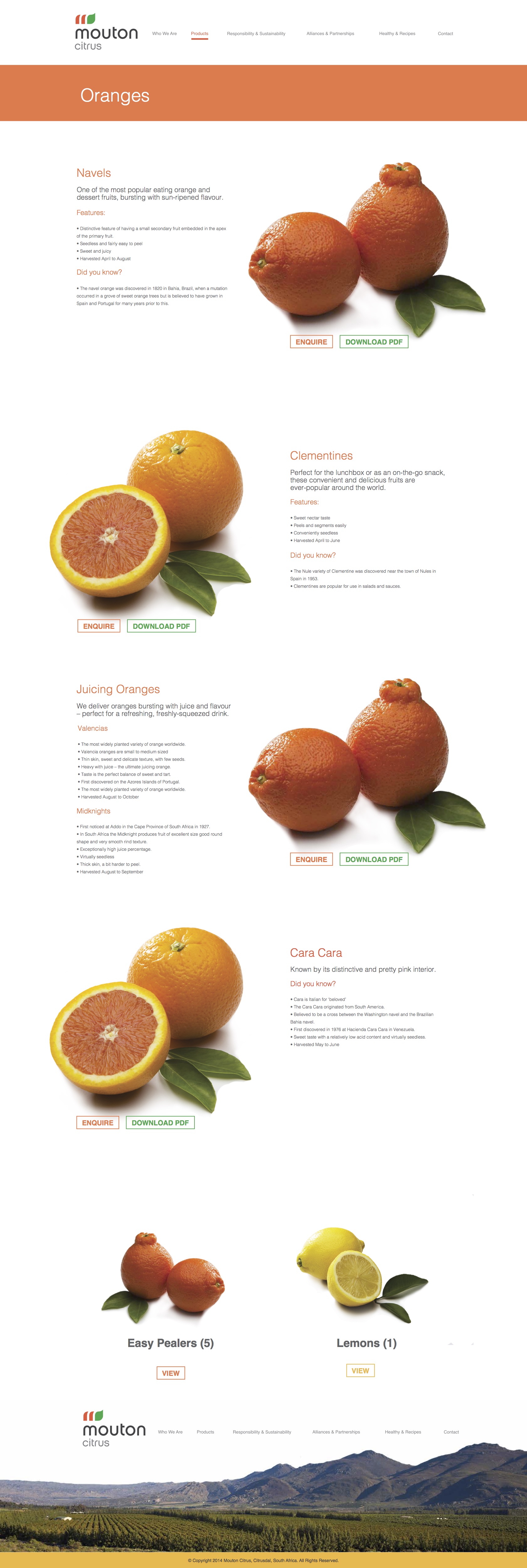 Mouton citrus, parallax, web design, UI, UX, fruit, farm, product ...