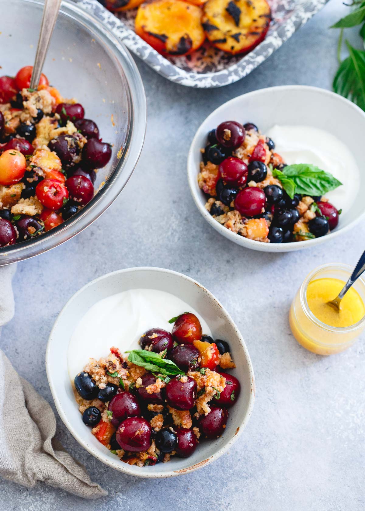 Summer Fruit Panzanella - With Toasted Blueberry Muffins
