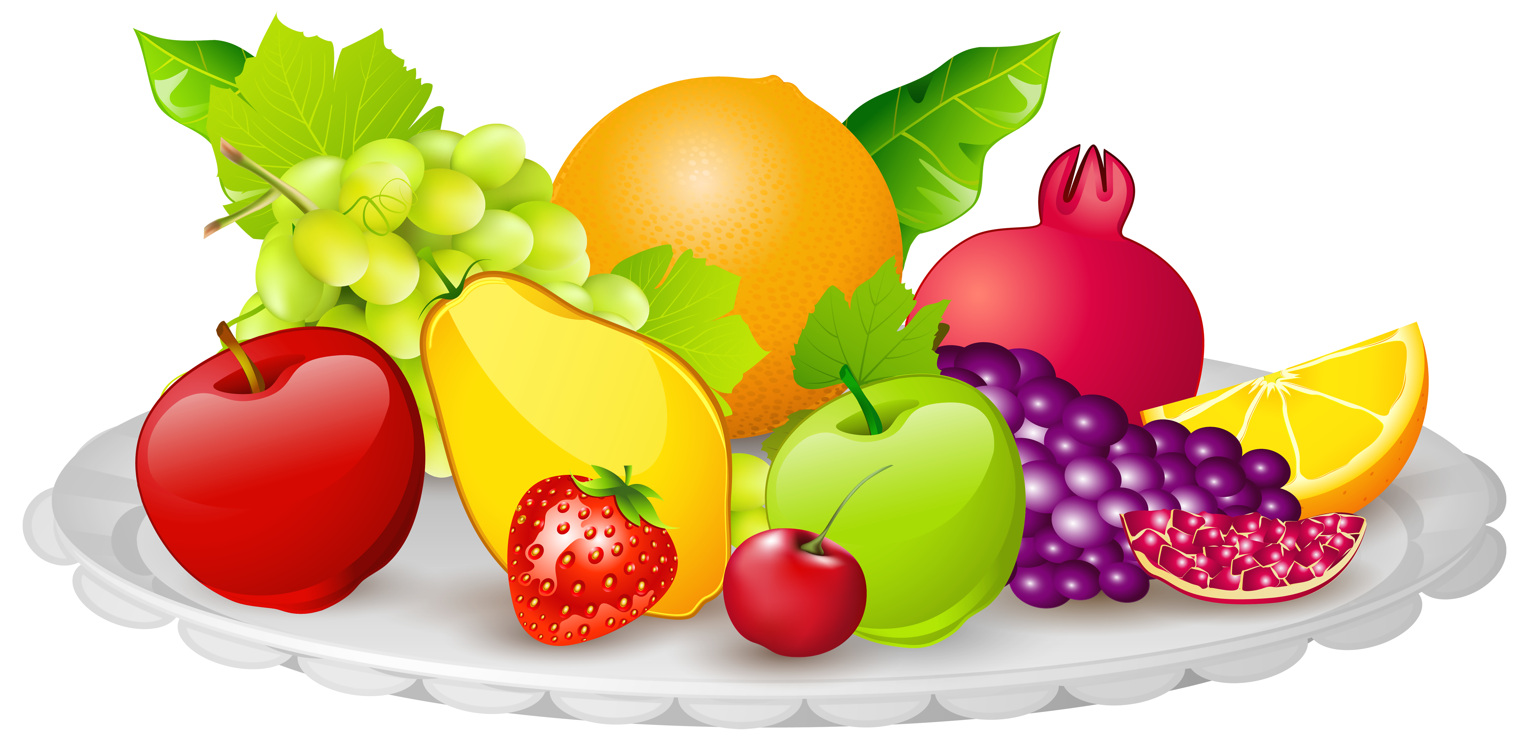 Plate with Fruits PNG Clipart Image | Gallery Yopriceville - High ...
