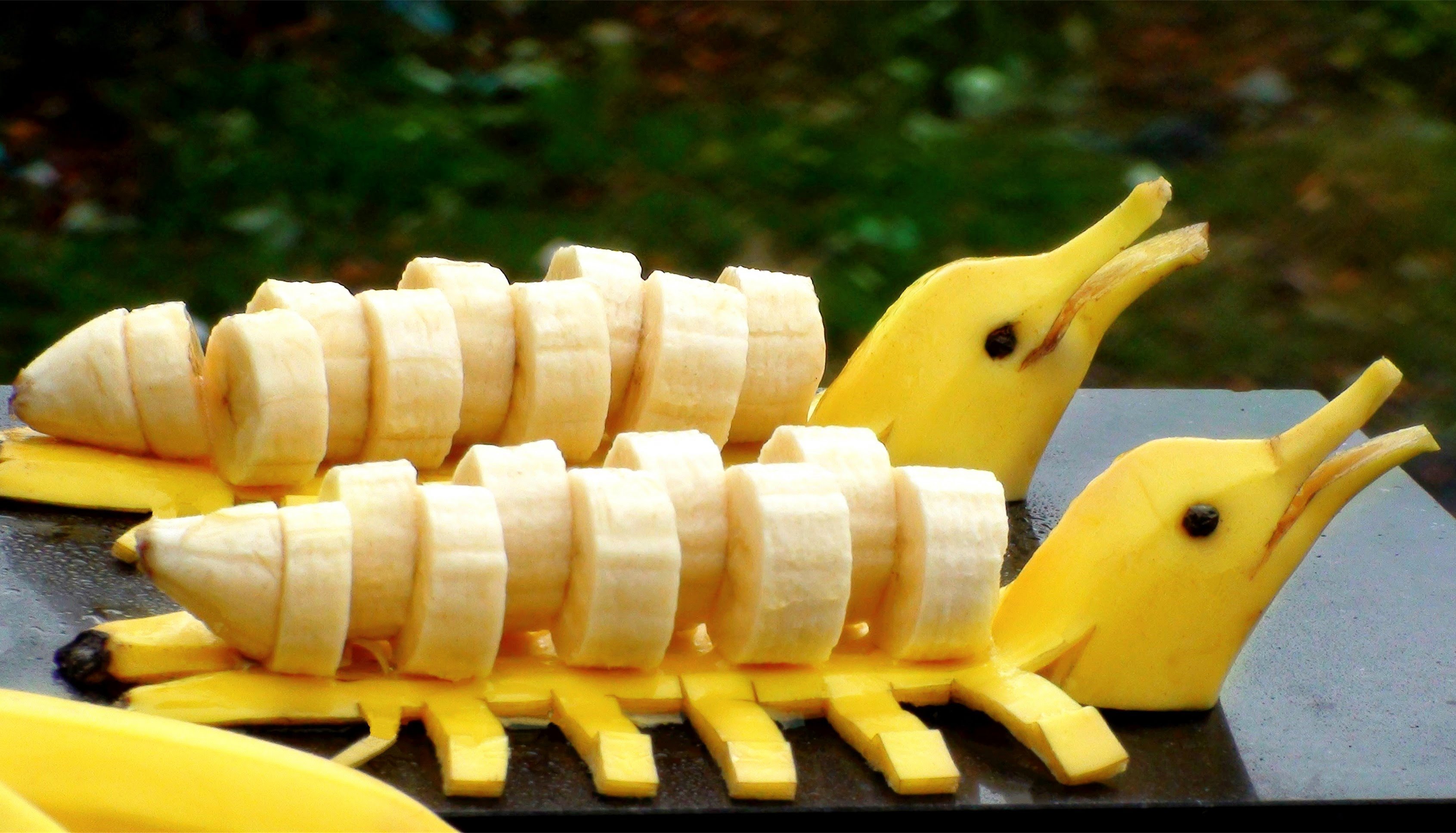 How to Make Banana Decoration | Banana Art | Fruit Carving Banana ...