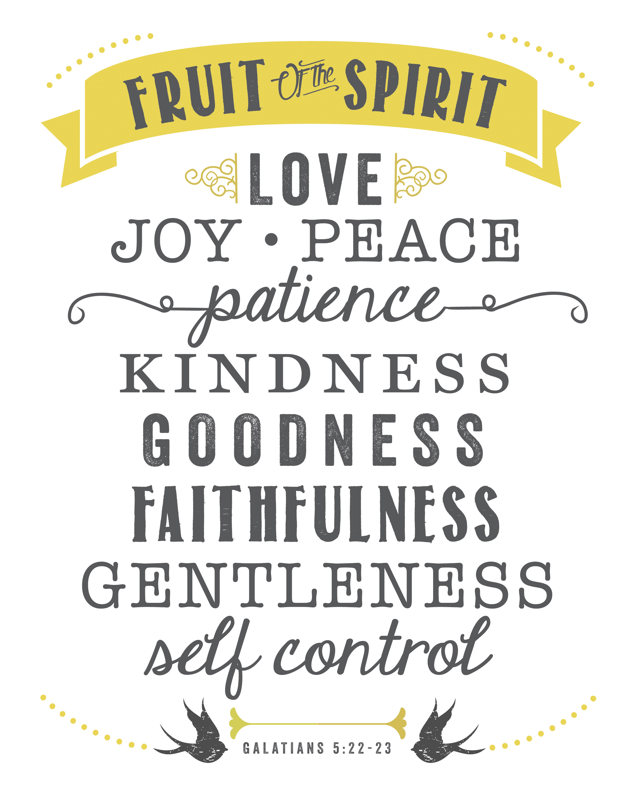 Printable Fruit Of The Spirit