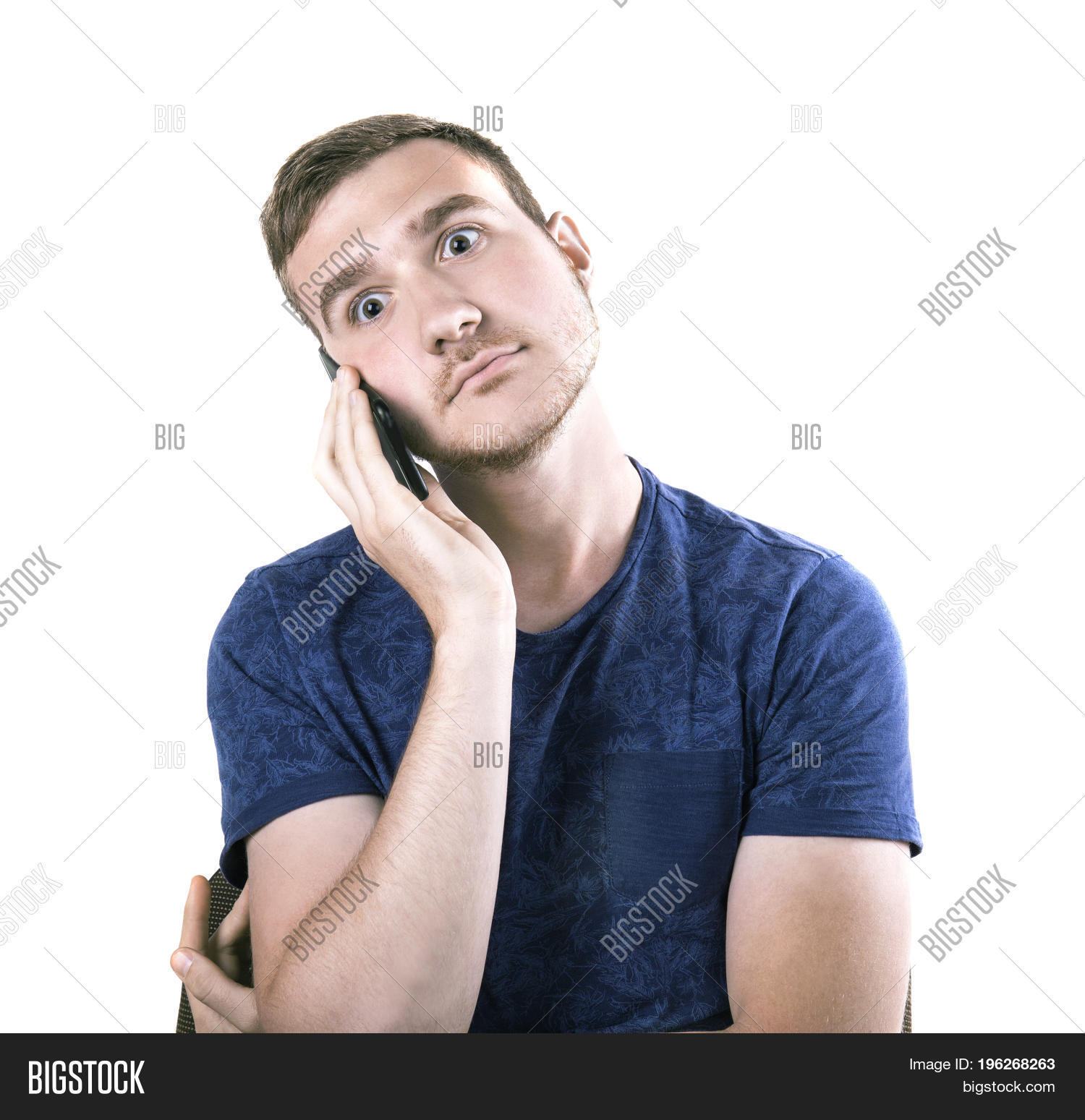 Annoyed Frustrated Guy Calling Image & Photo | Bigstock