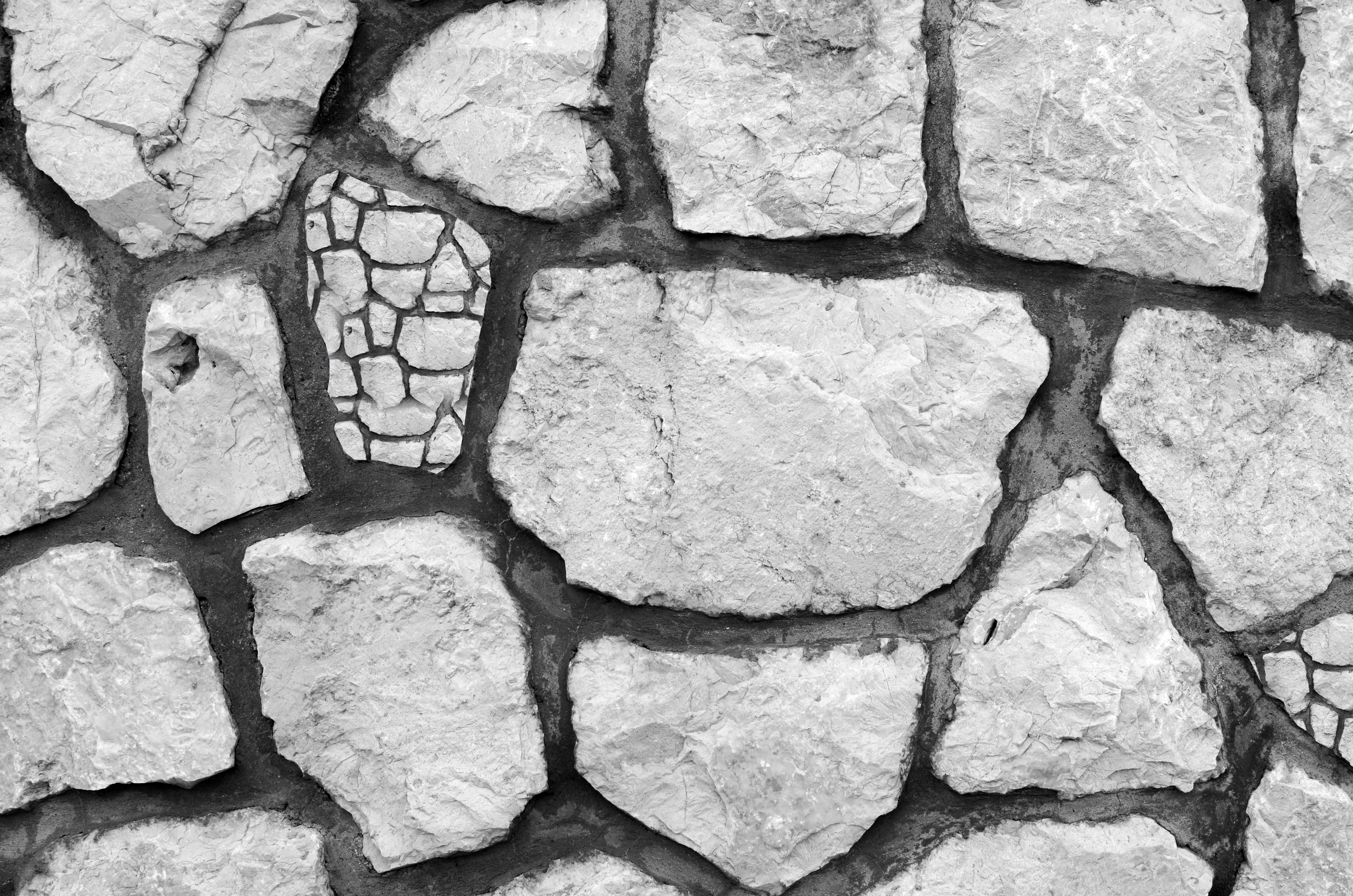 Full Frame Shot of Cracked Stone, Abstract, Rough, Masonry, Material, HQ Photo