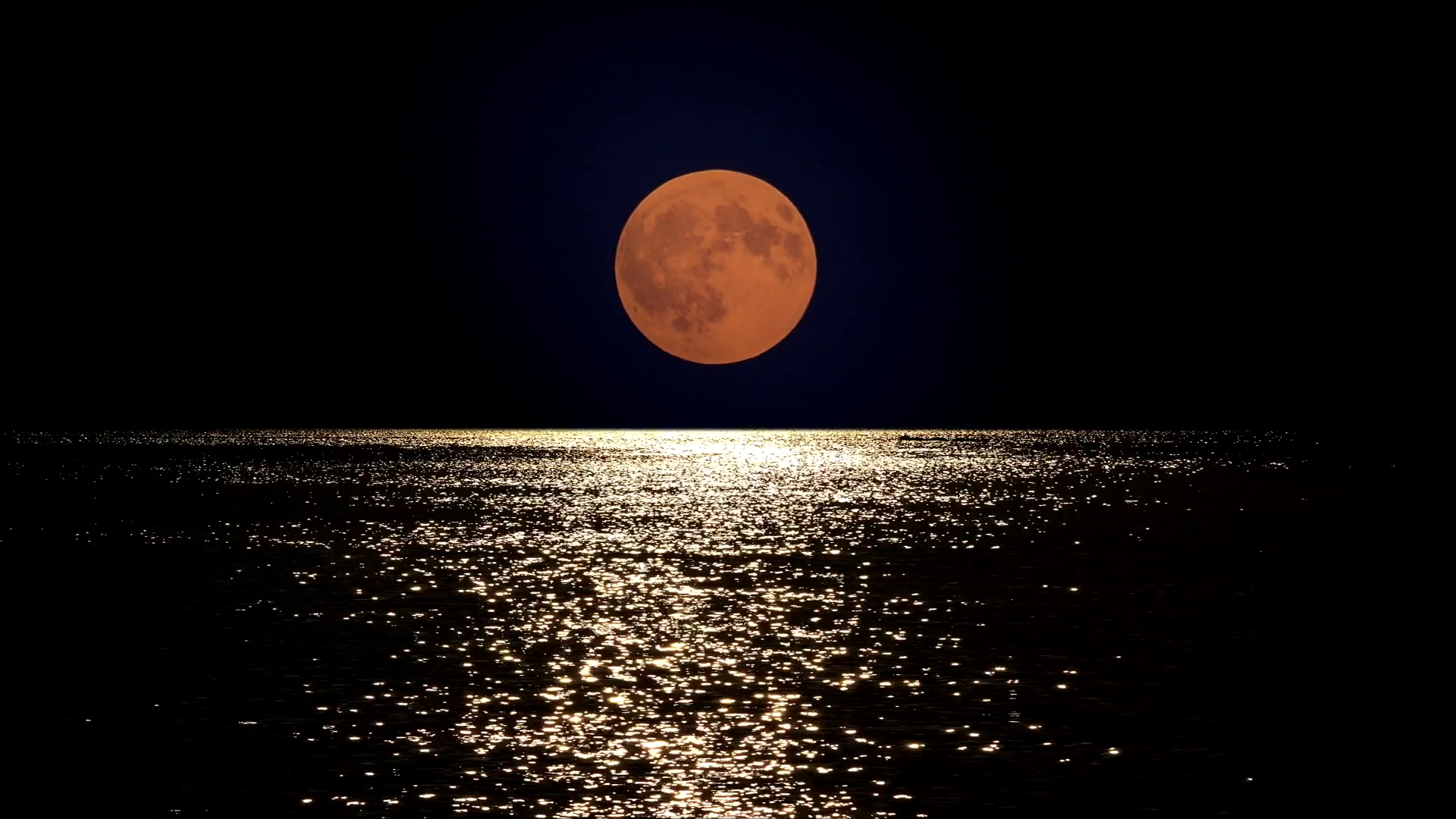 Full moon light reflect in sea water Stock Video Footage - Videoblocks
