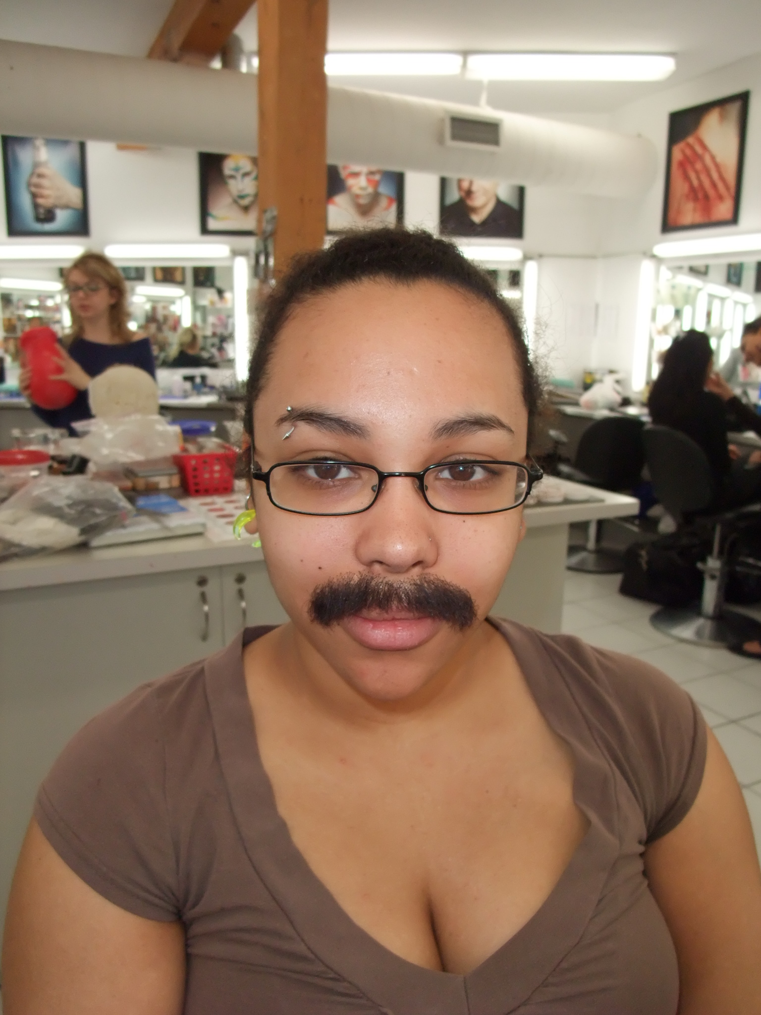 funny girl with moustache | Rate my moustache Rating