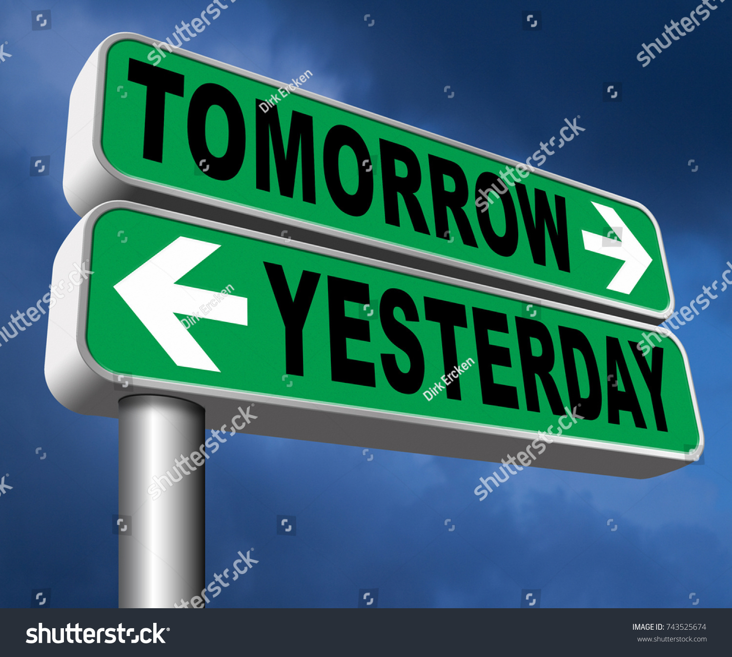 Yesterday Tomorrow Live Past Future Time Stock Illustration ...