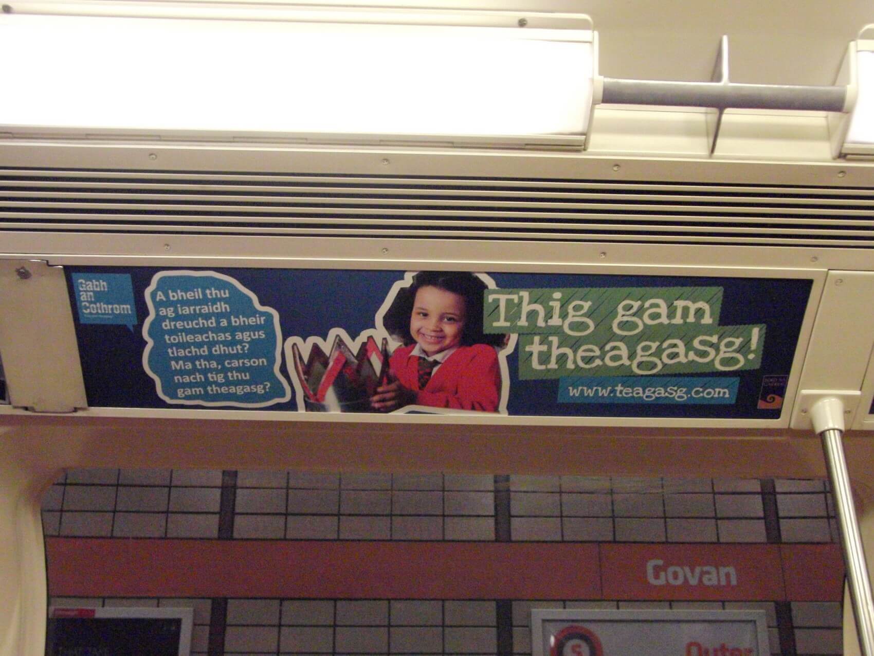 The Gaelic Subway Ad's in Glasgow