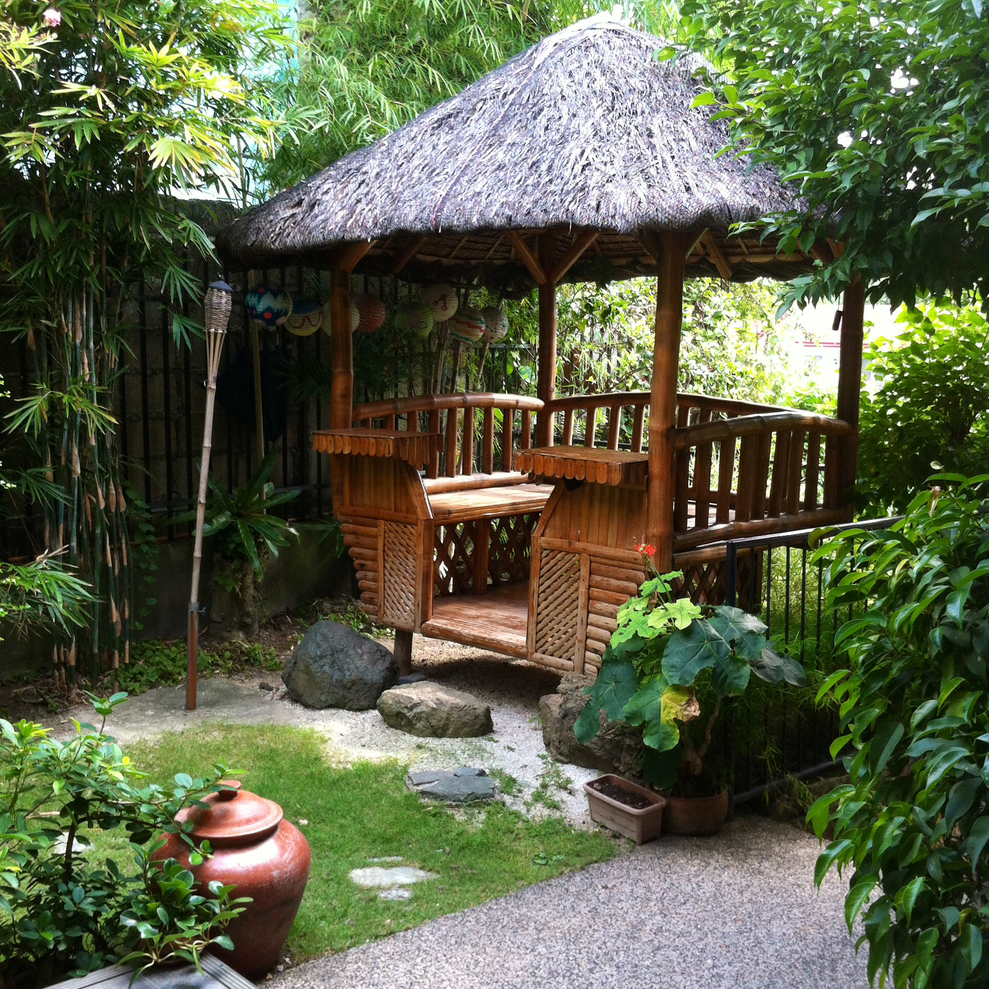 Our nipa hut in the garden. Love chillin' in there | House design ...