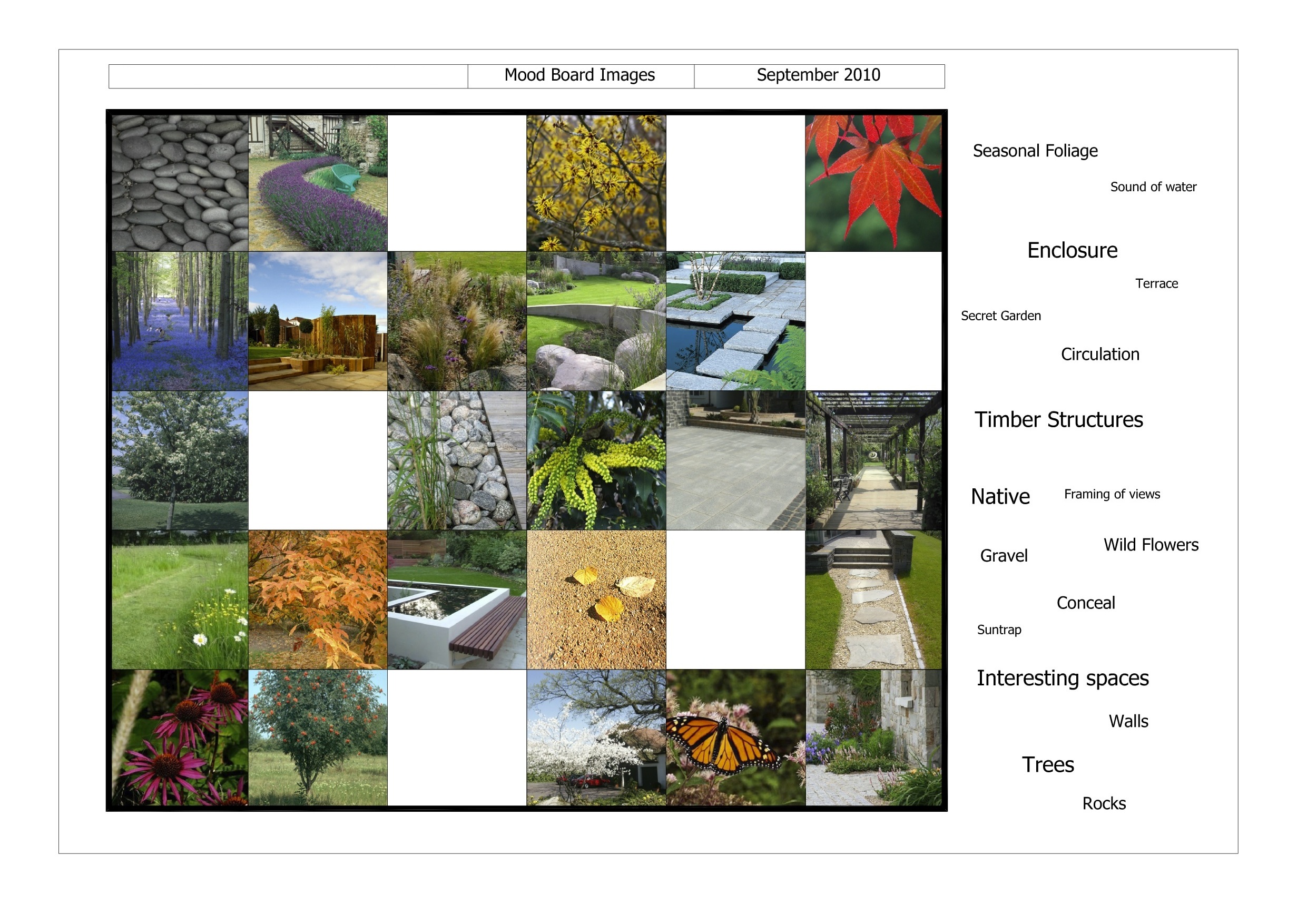 Design plan Mood Board - Greenacres Landscapes