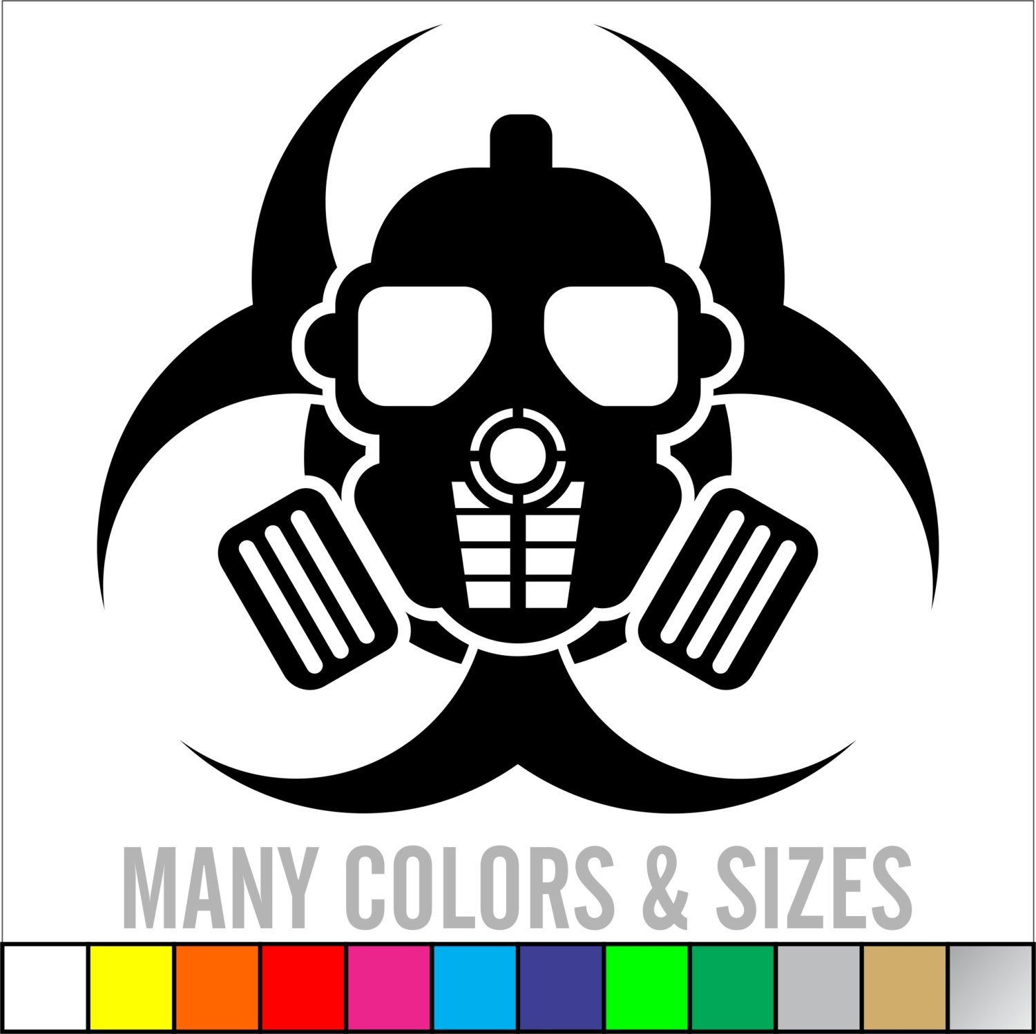 Zombie Outbreak Skull Gas Mask Bio Hazard Sticker Decal 4