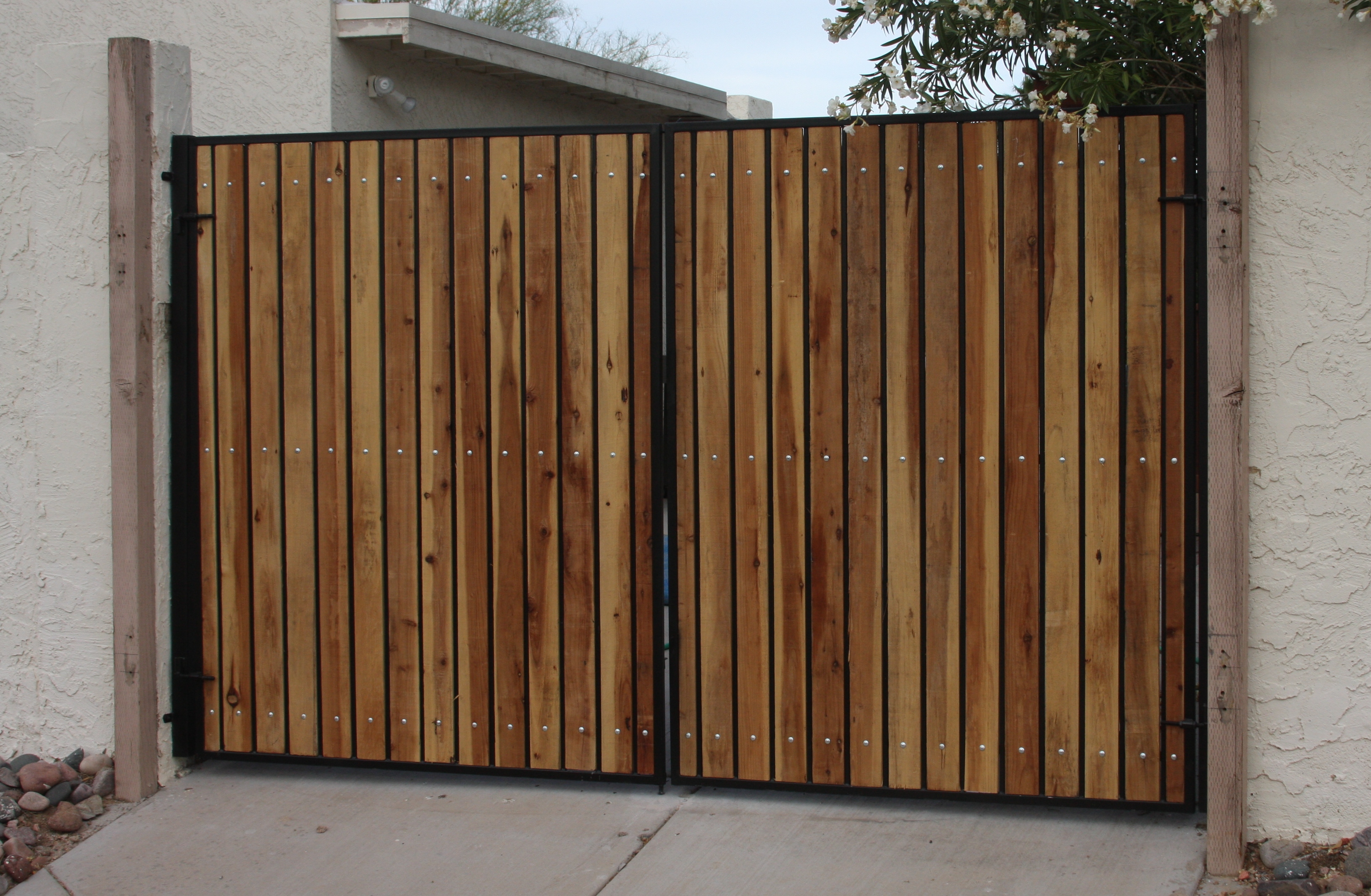Iron Gates w/ Wood – Martins Fencing – Fabricating and installing ...