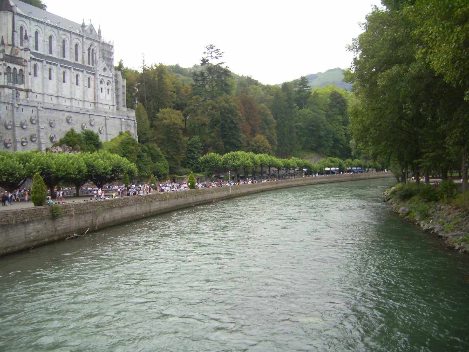Gave de Pau river (Lourdes), Building, Canal, France, Gave, HQ Photo