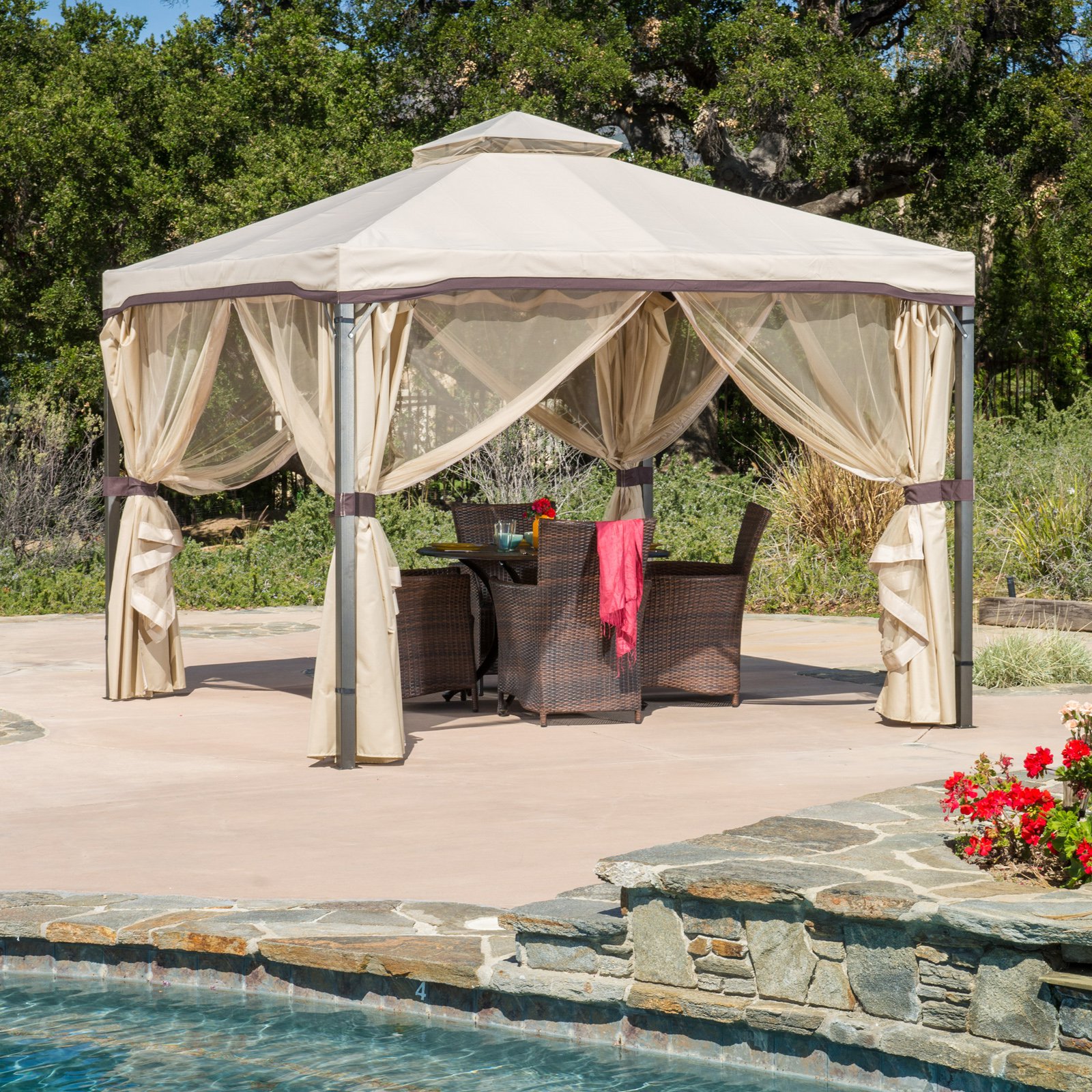 Belham Living Augusta 10 x 12 ft. Gazebo with Polycarbonate Top and ...