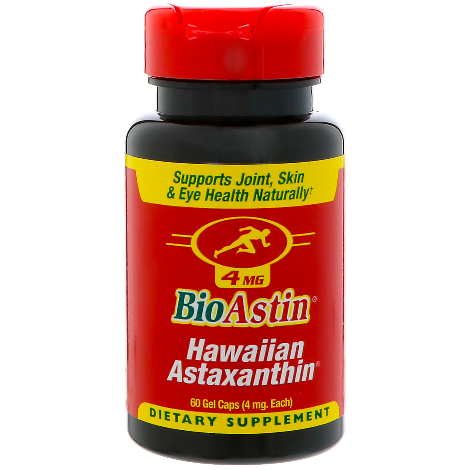 Nutrex Hawaii, BioAstin, Hawaiian Astaxanthin, 4 mg, 60 Gel Caps ...