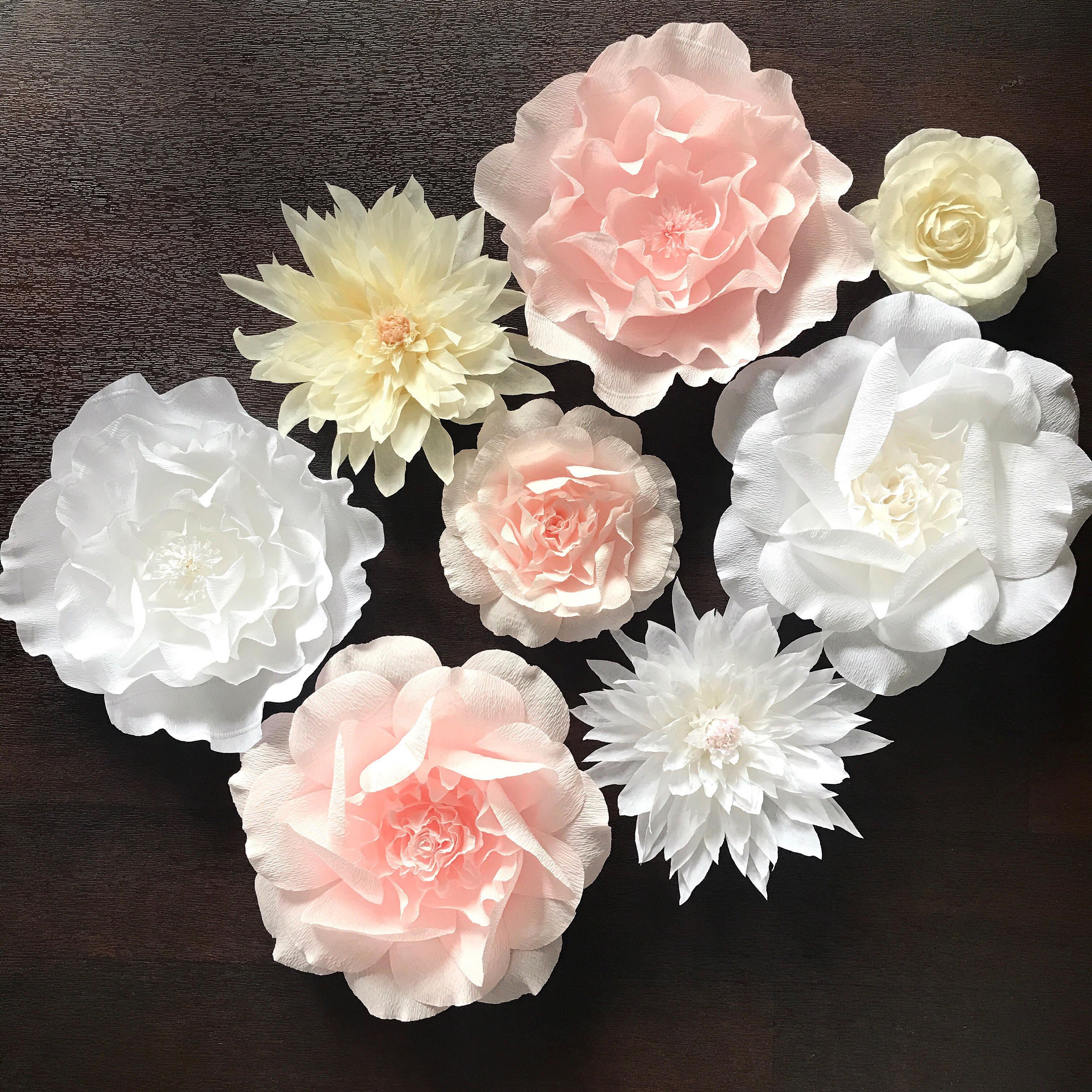 Rose & Dahlia Crepe Paper Flower Set-Nursery Wall
