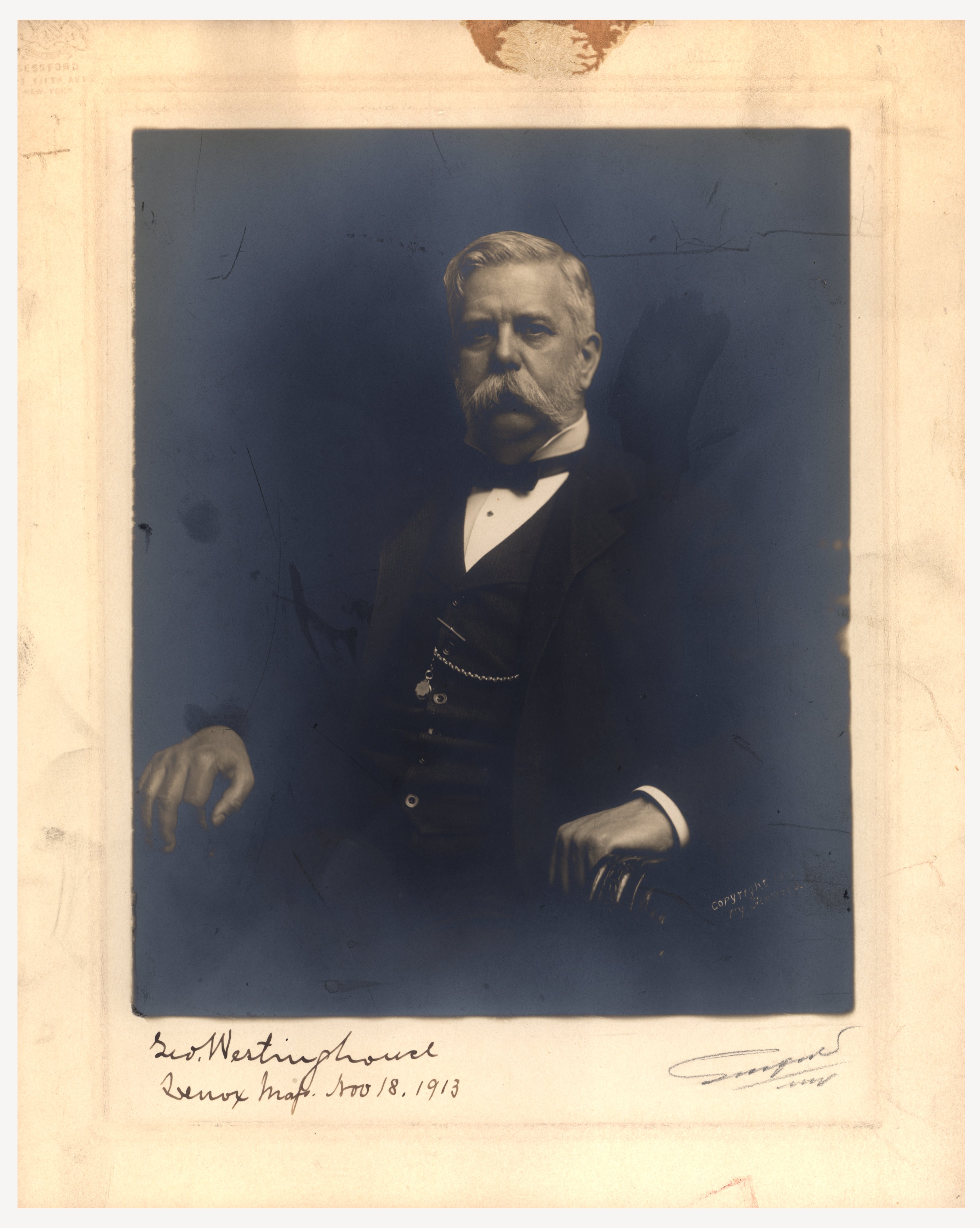 Portrait of George Westinghouse, autographed and dated 