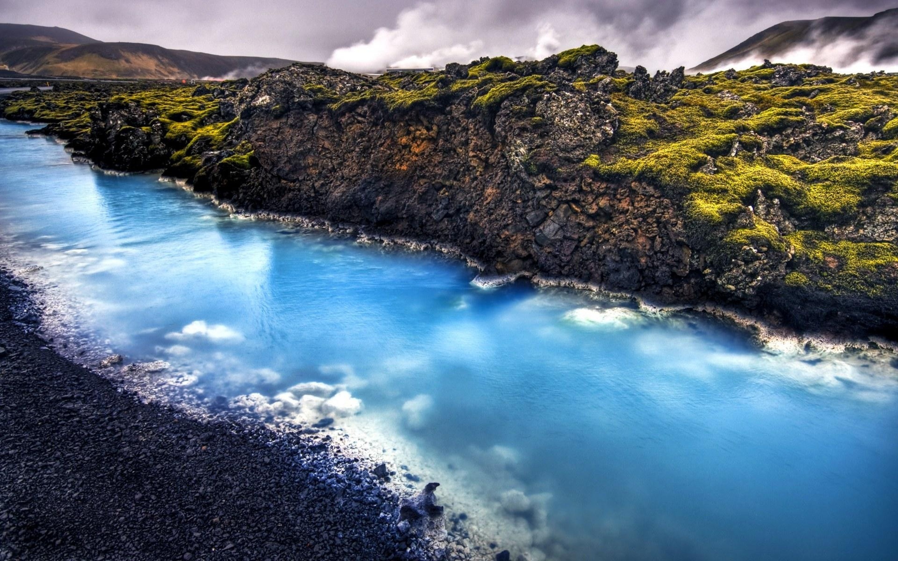 Rivers: Geothermal Blue Stream Calcite Landscape Near Iceland Nature ...