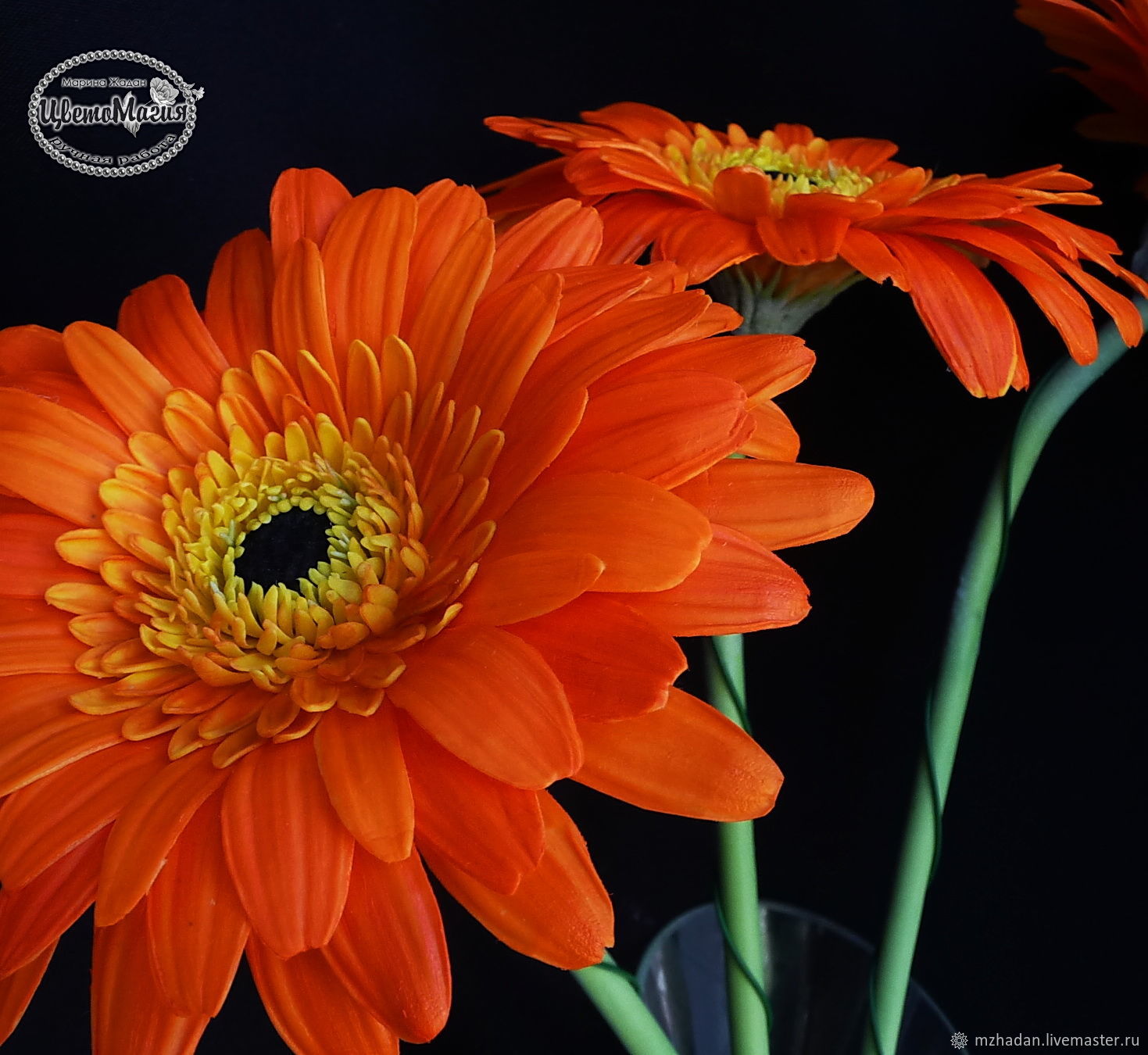 Gerbera Orange polymer clay – shop online on Livemaster with ...