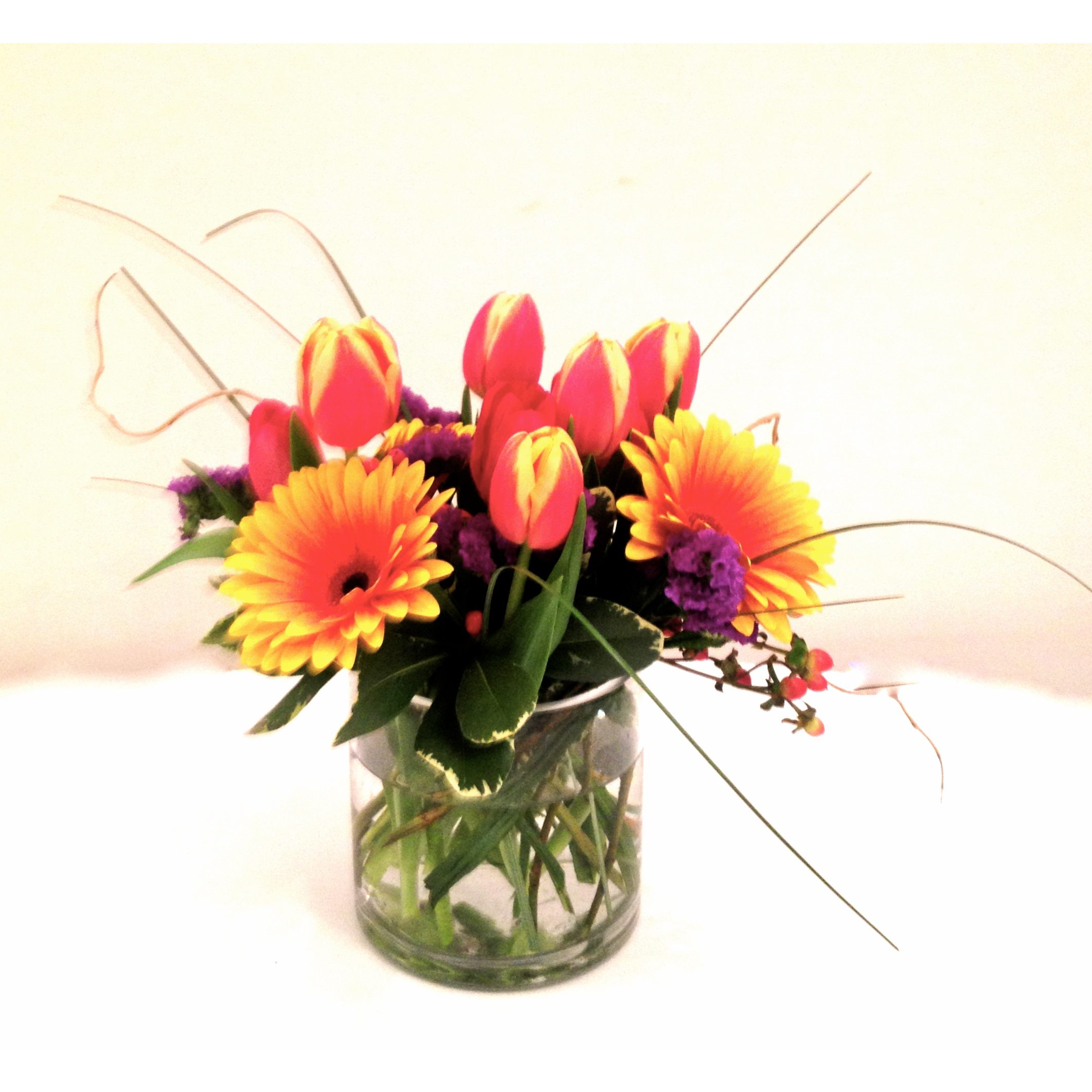 Tulip & Gerbera Daisy Spring Arrangement - Gerych's Flowers & Events