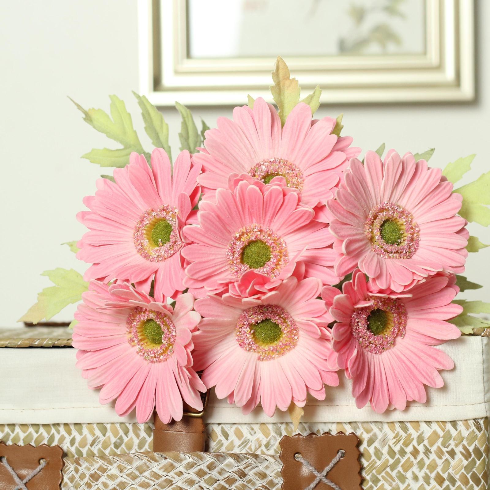 2018 Gerbera Flower Bouquets Daisy Artificial Sunflower For Bridal ...