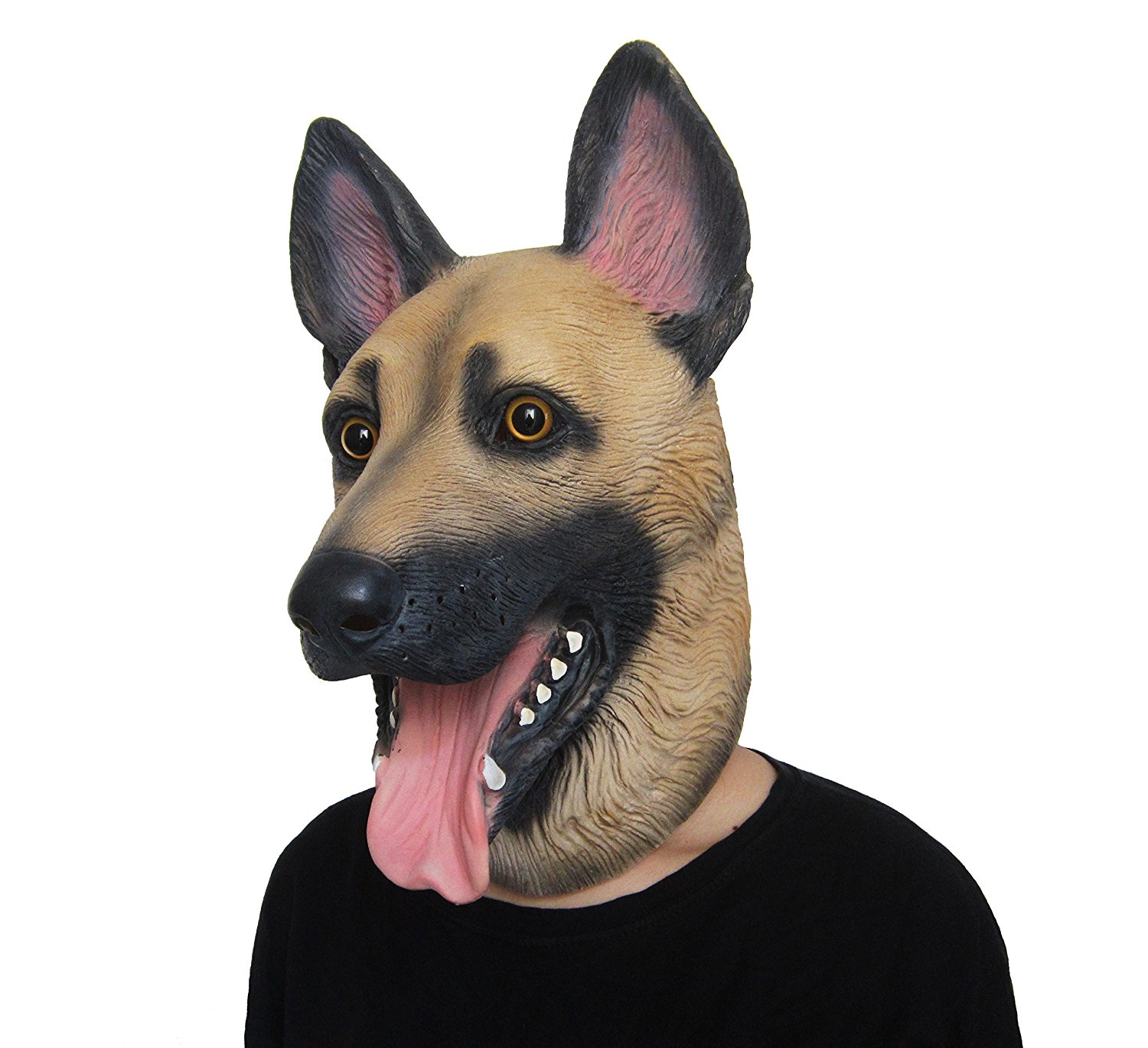 Amazon.com: Lubber German Shepherd Dog Latex Animal Head Mask For ...