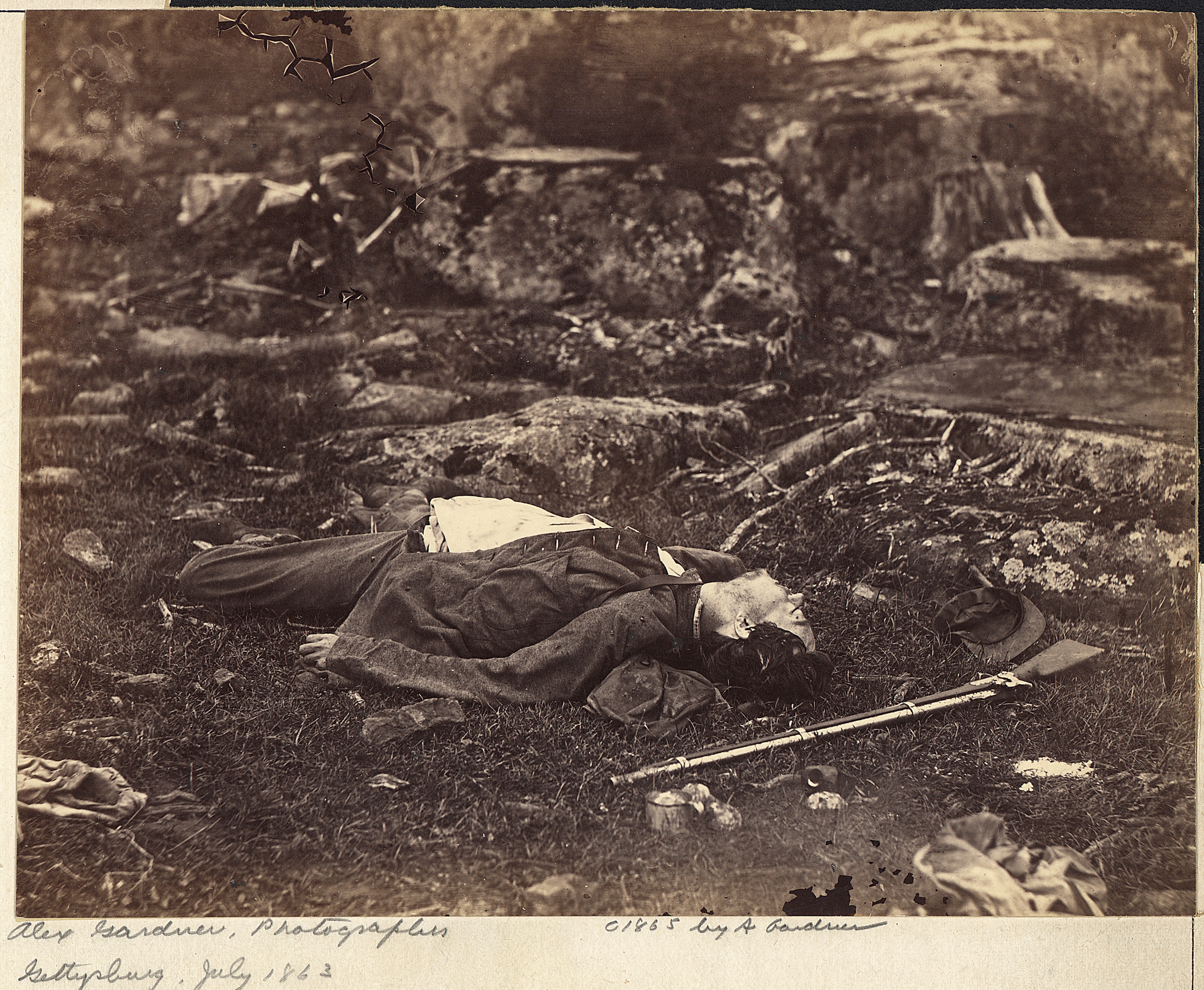 File:Pennsylvania, Gettysburg. A Sharpshooter's Last Sleep - NARA ...