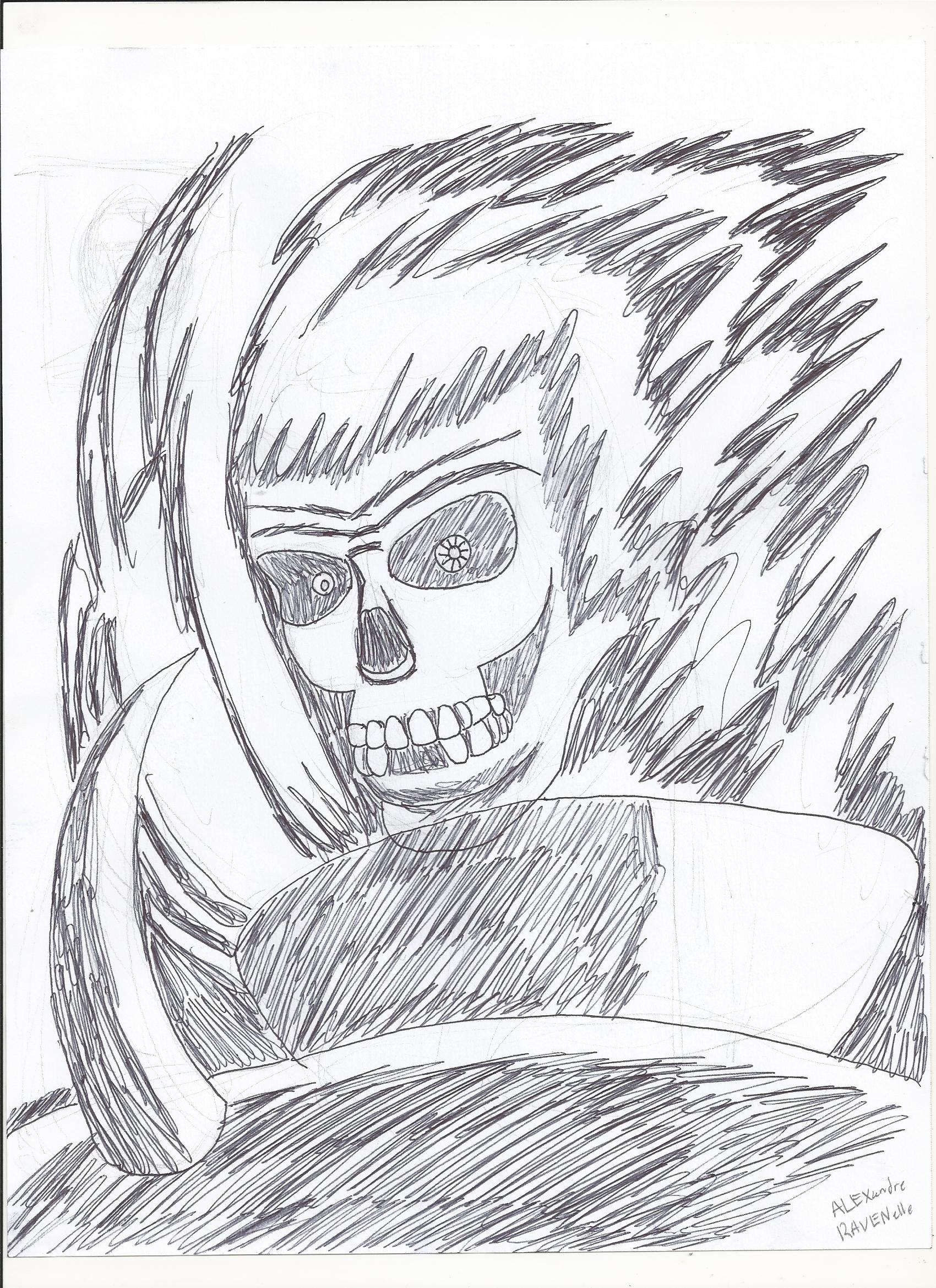 Ghost Rider portrait`s sketch... and rant by AlexRaven2 on DeviantArt