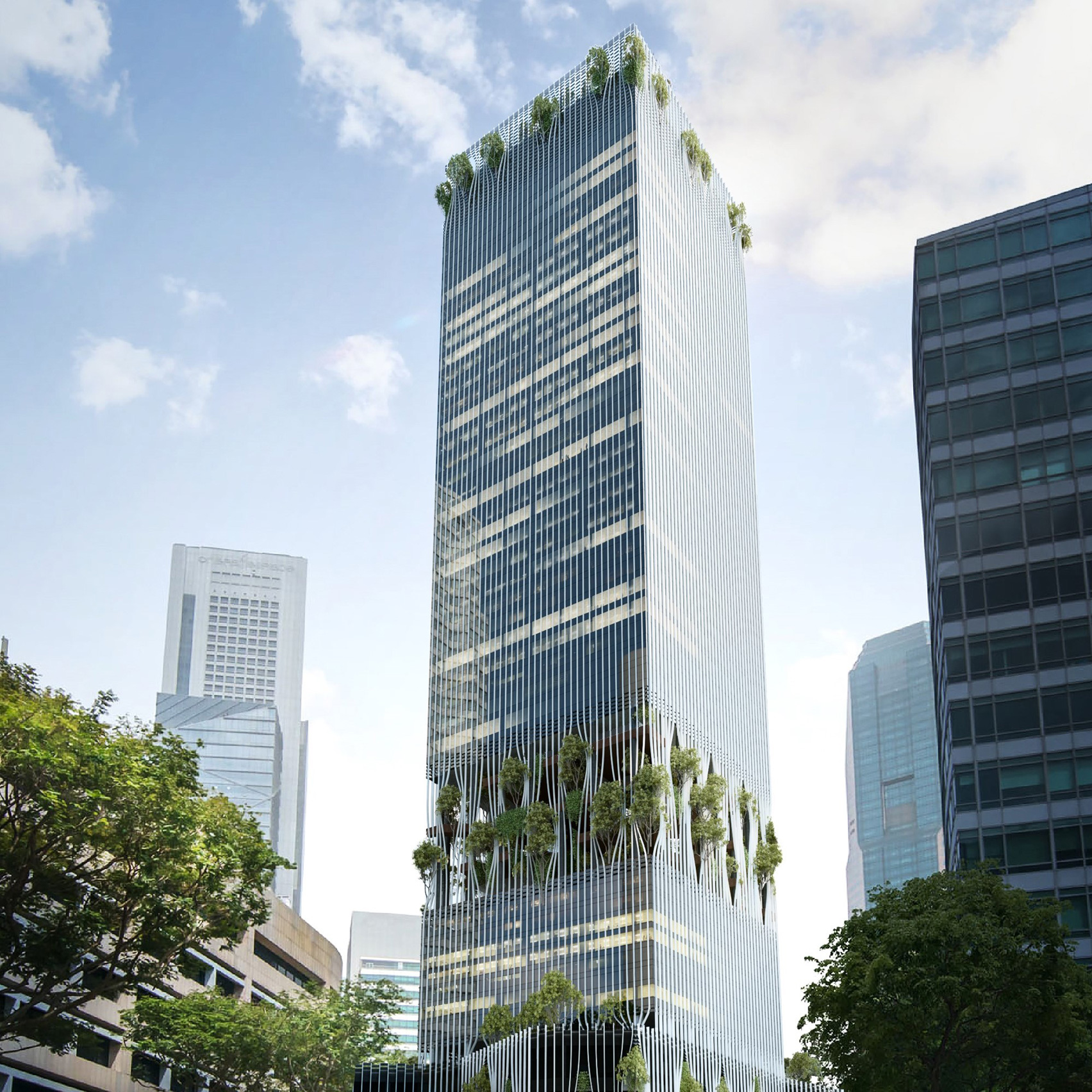 BIG and Carlo Ratti design tower with trees bursting through facade