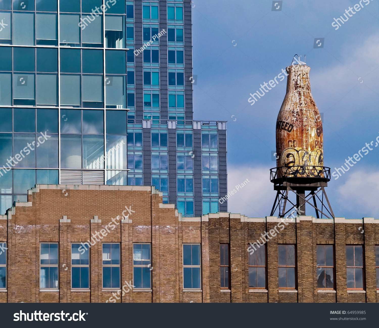 City Scape Three Buildings Different Styles Stock Photo (100% Legal ...