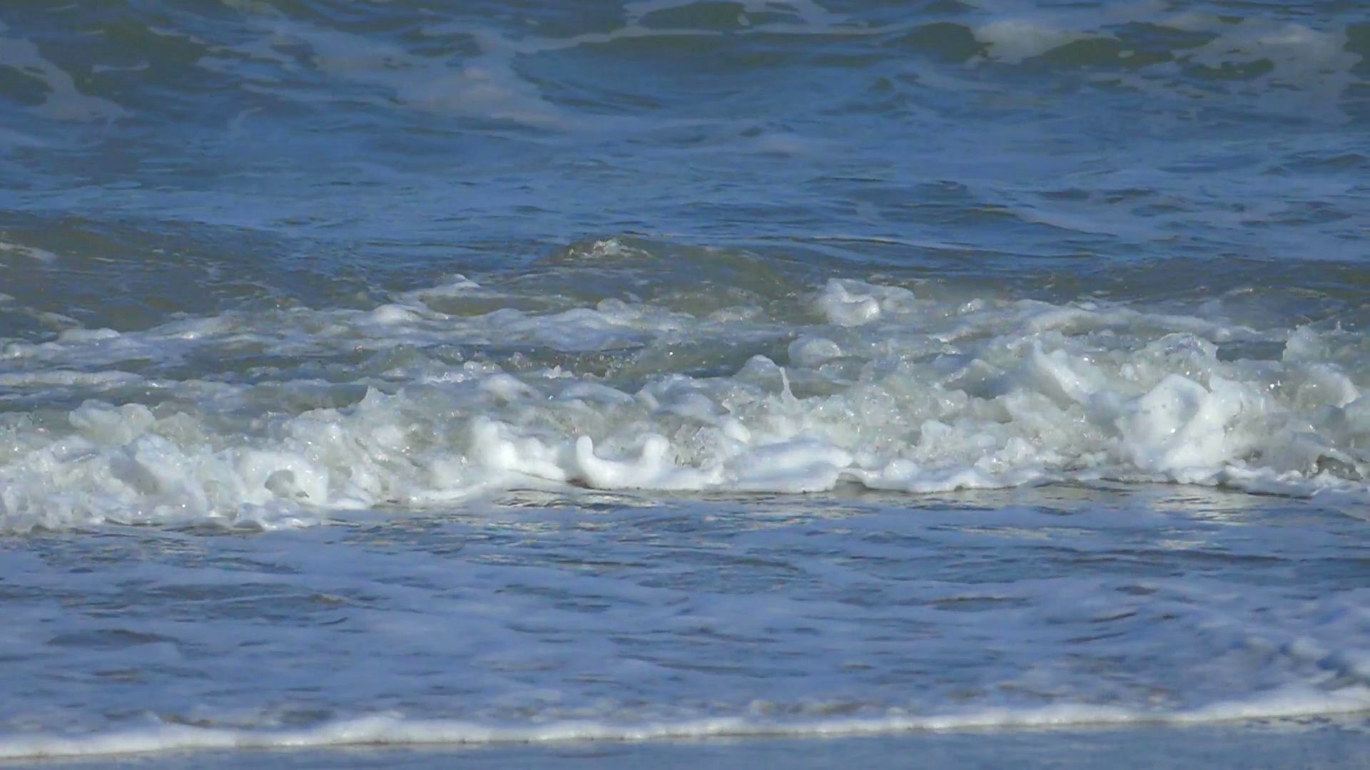 Slow Motion Beautiful Blue Giant Ocean Wave Crashing on Beach in ...