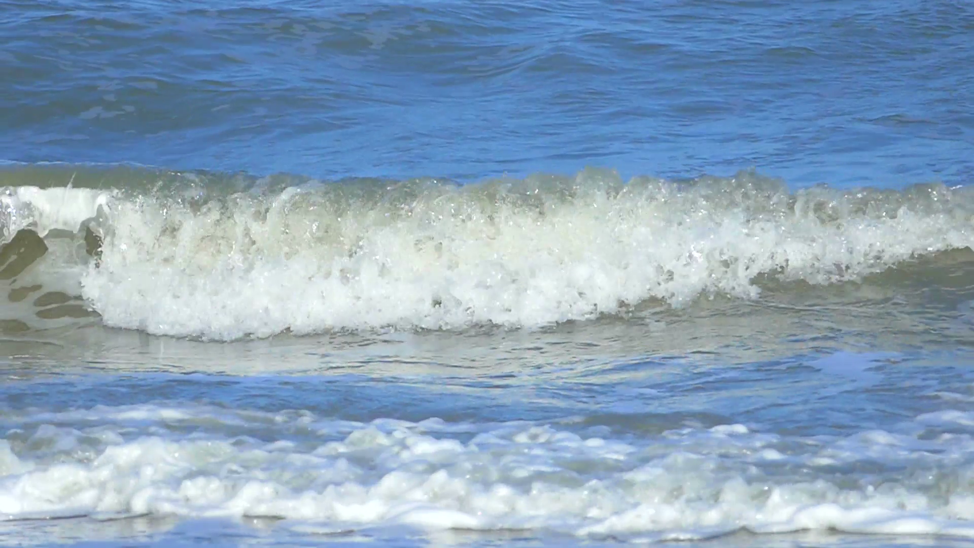 Slow Motion Beautiful Blue Giant Ocean Wave Crashing on Beach in ...