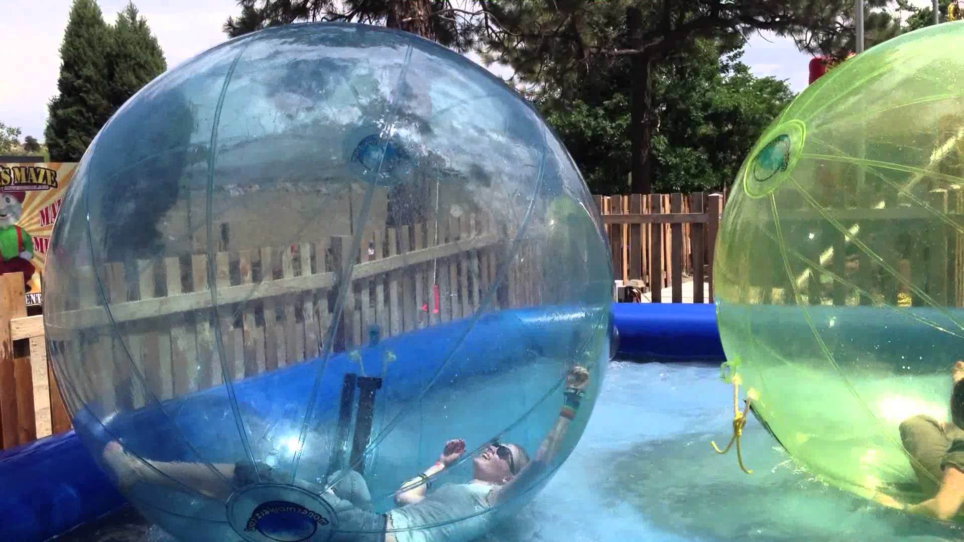 Giant Inflatable Hamster Balls...in a pool... - YouTube