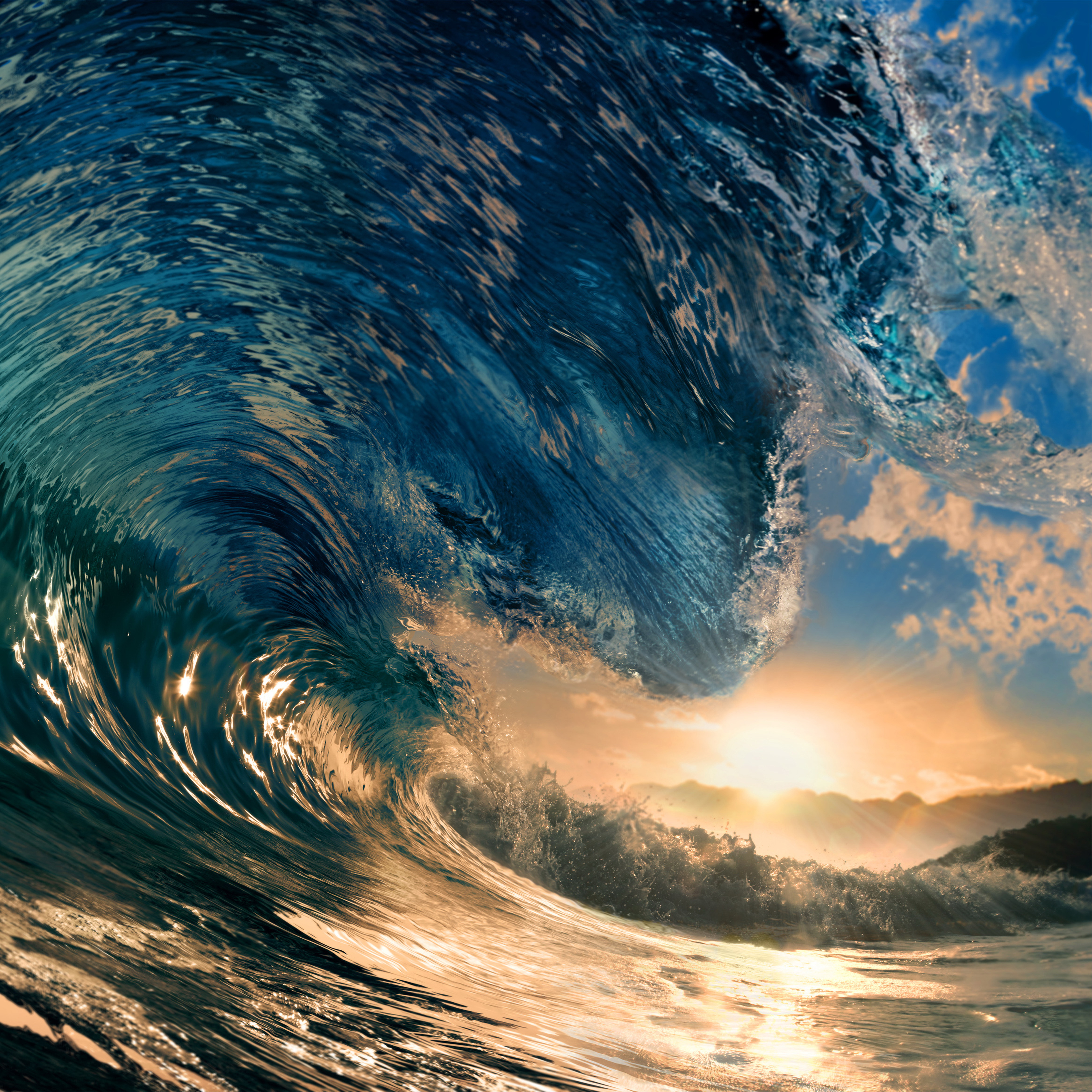Glassy giant wave / 4672 x 4672 / Water, Elements / Photography ...