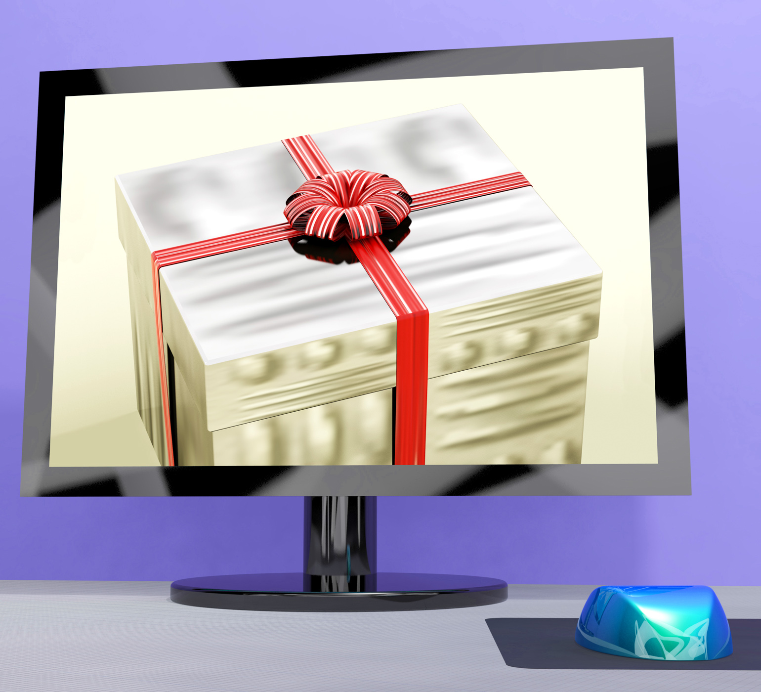 Gift purchase or computer greeting online photo