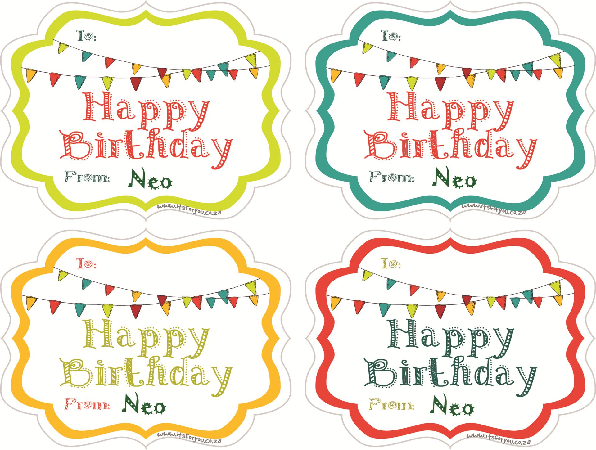 It's For You - Gift Sticker Happy Birthday Banner
