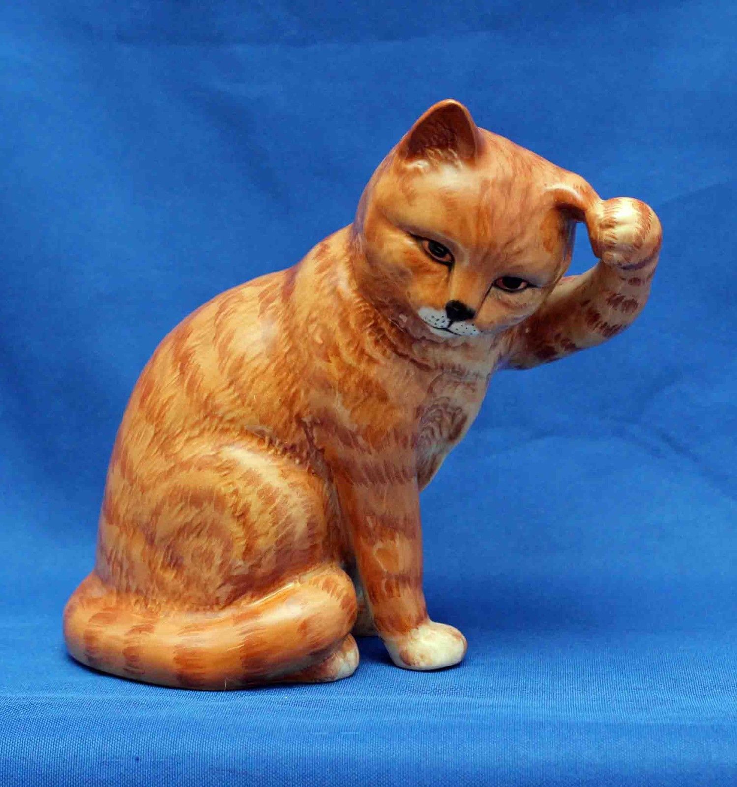 Beswick Ginger Swiss roll Cat Seated Scratching Ear Model 1877 ...