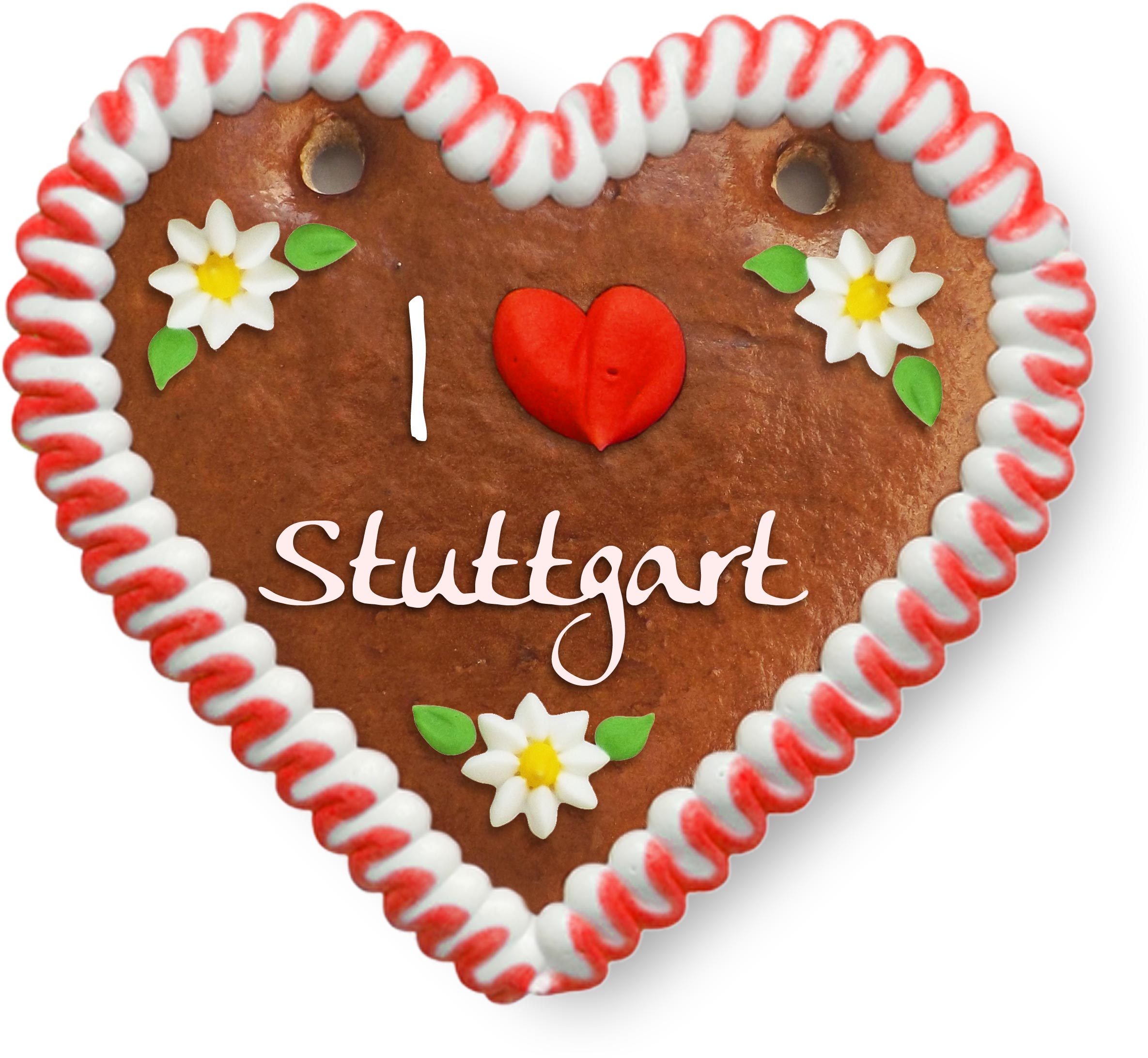 Gingerbread Heart I ❤ Stuttgart - 12cm - Lebkuchen-Markt.de